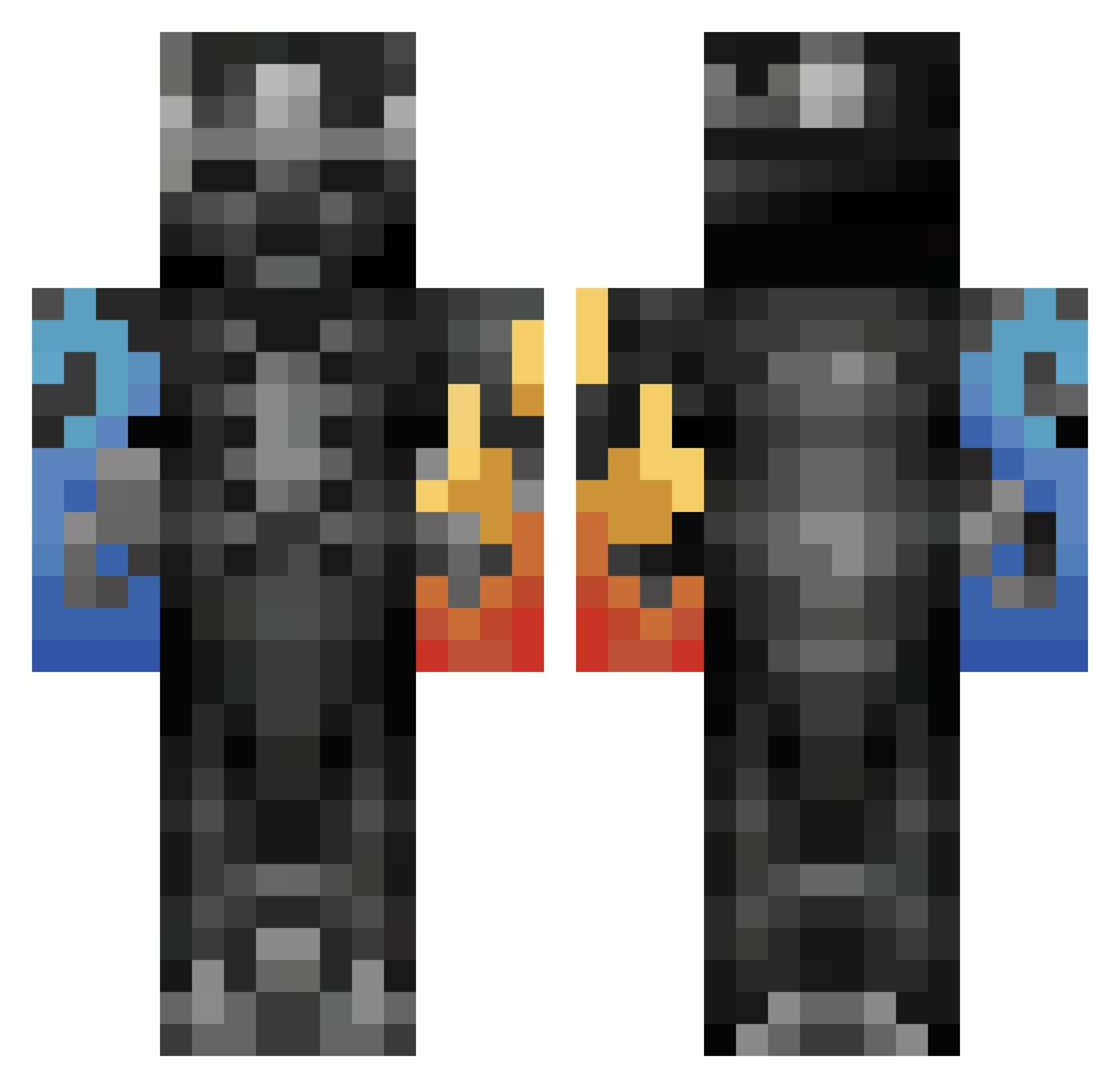 Wtjo Minecraft skin, front and back view