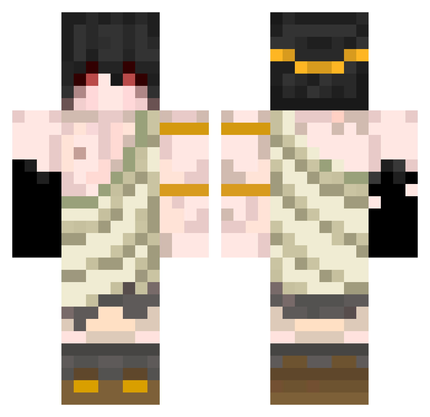 xxMaegor Minecraft skin, front and back view