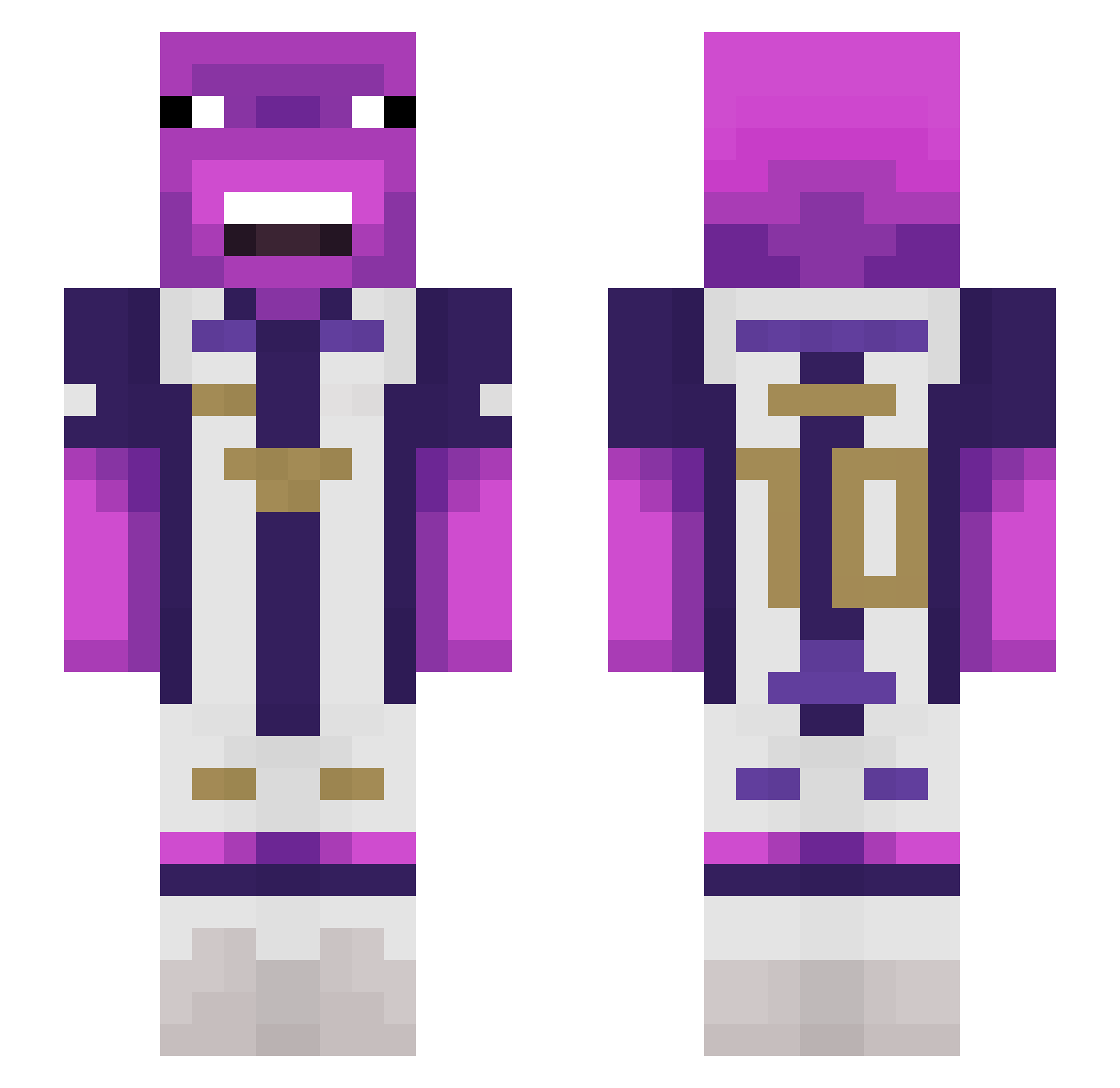 ZzDarkPetZz Minecraft skin, front and back view
