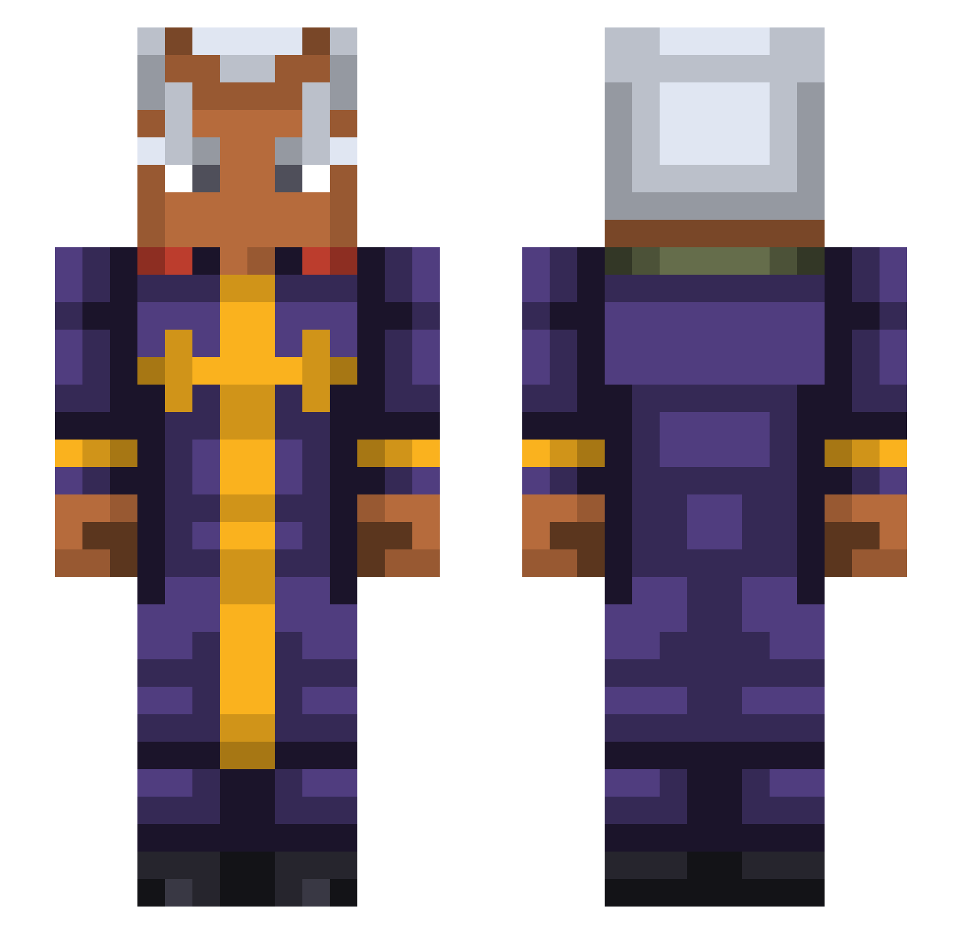 EhBruh Minecraft skin, front and back view