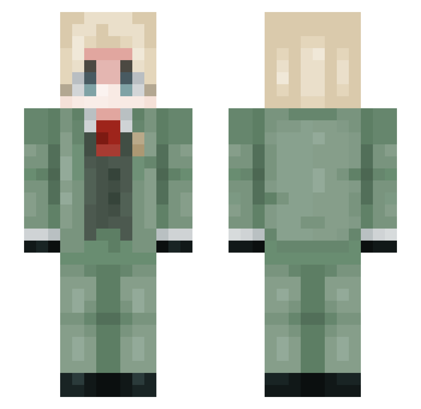 Hyunboi Minecraft skin, front and back view