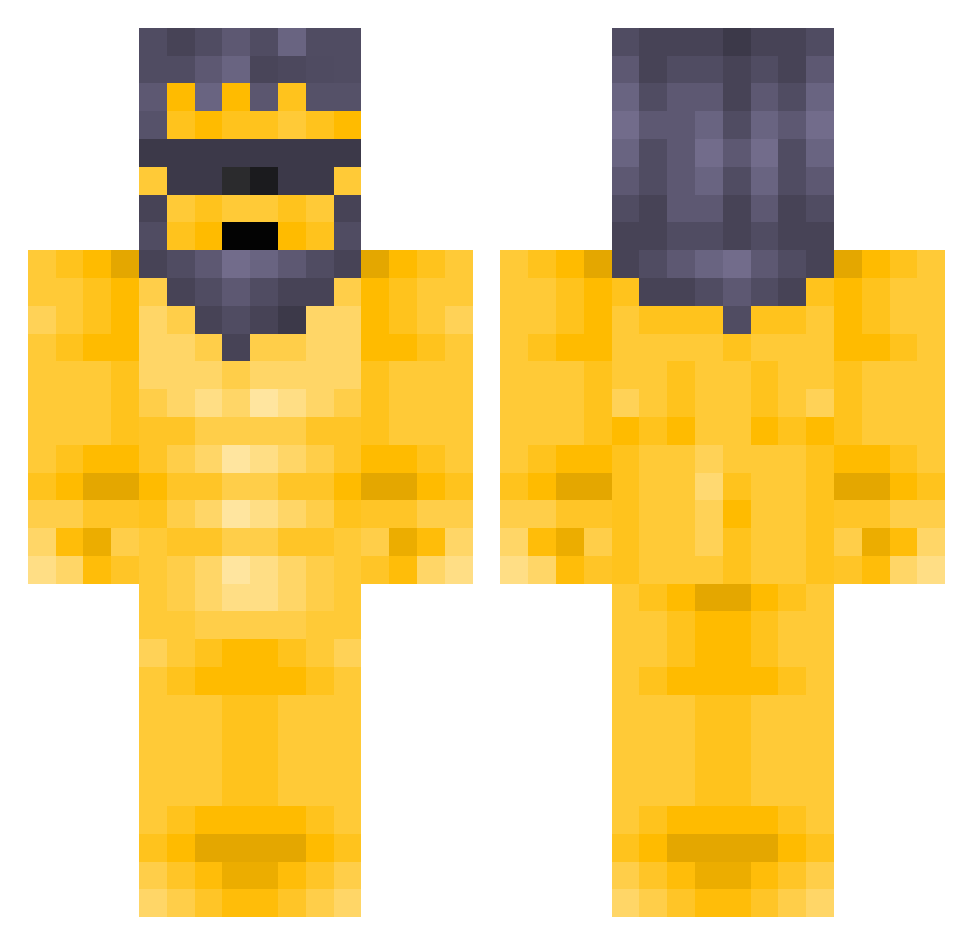 Clame Minecraft skin, front and back view