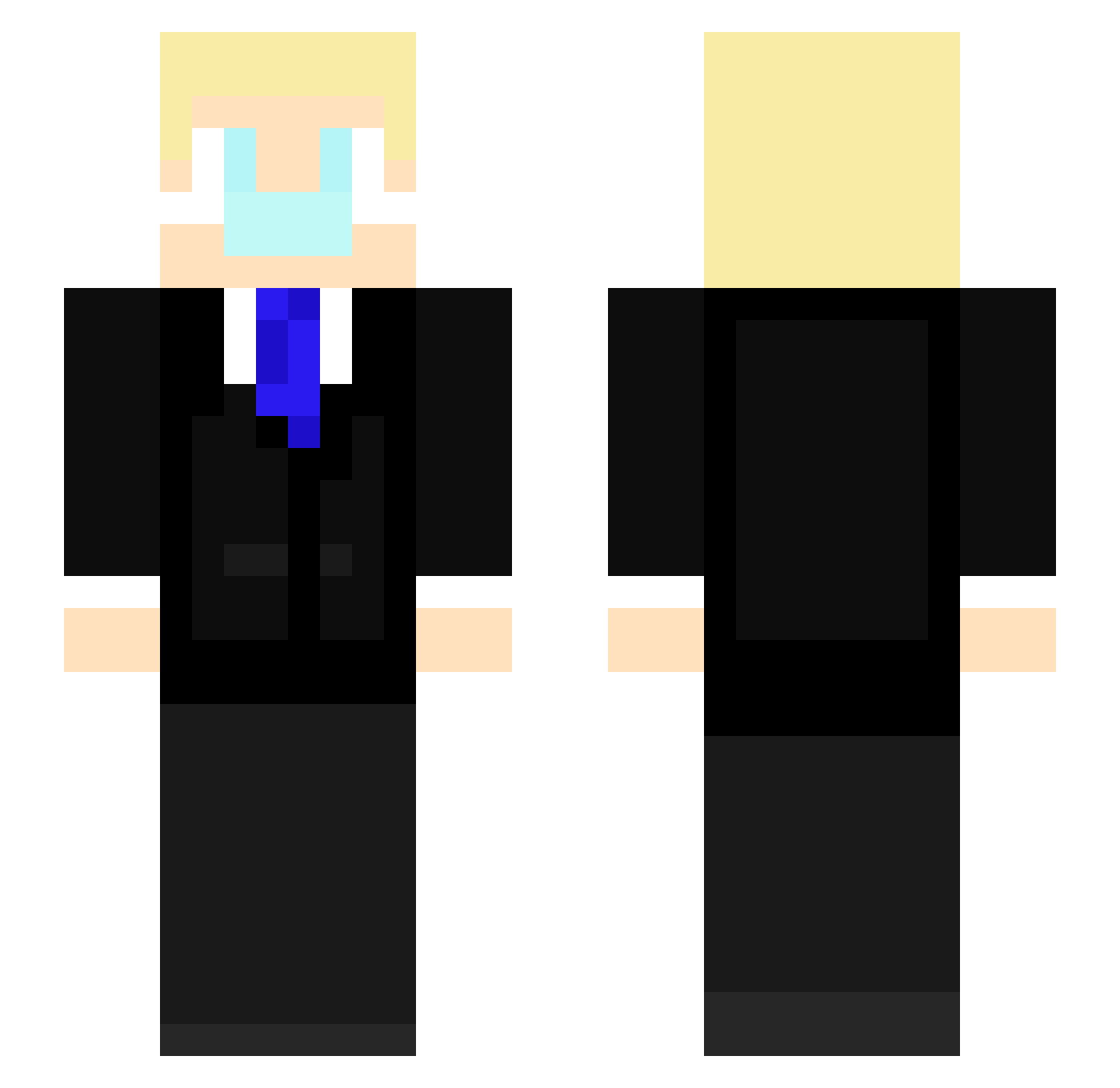 Real_villain_ Minecraft skin, front and back view