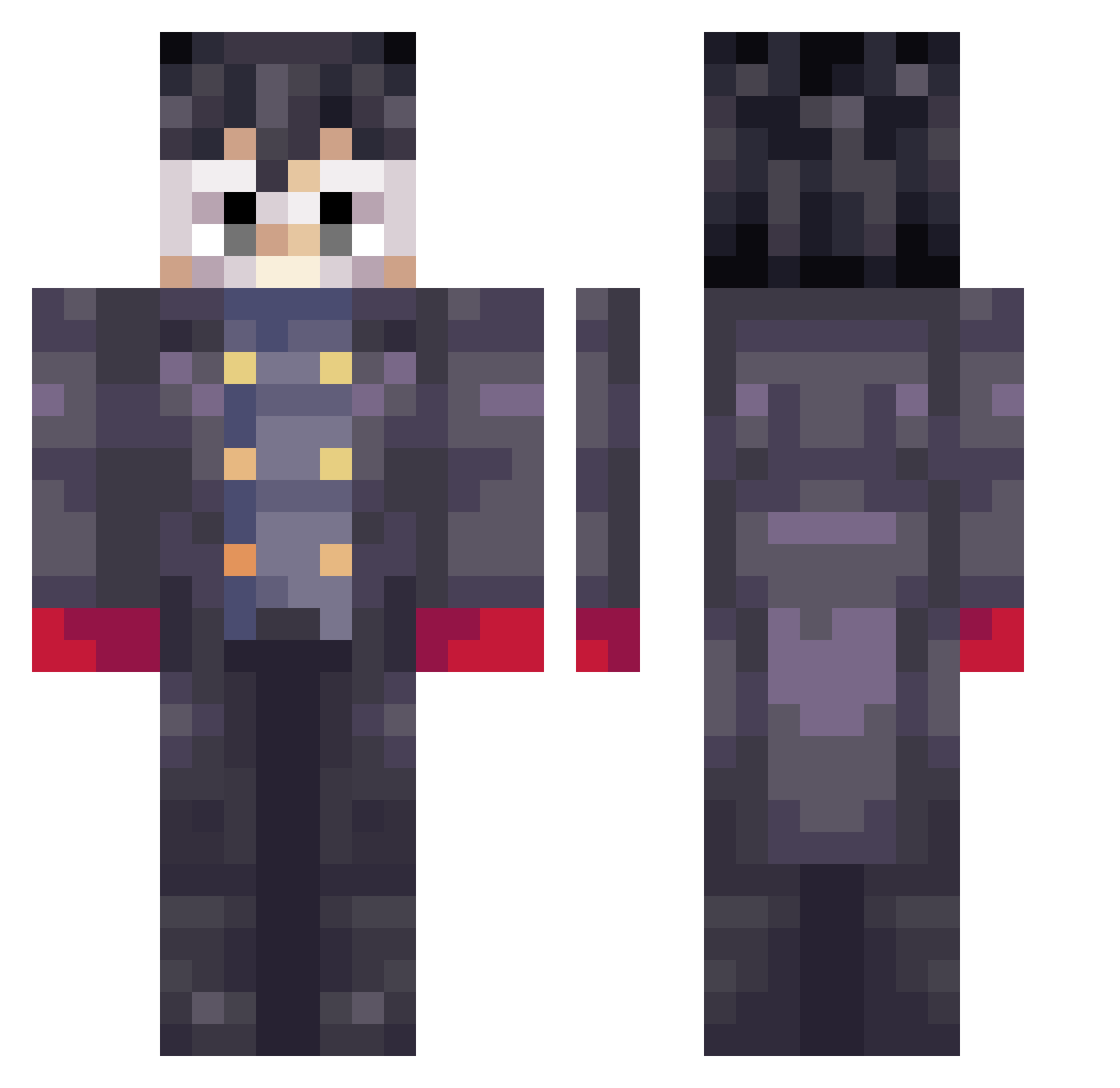 jempolmonyeed Minecraft skin, front and back view