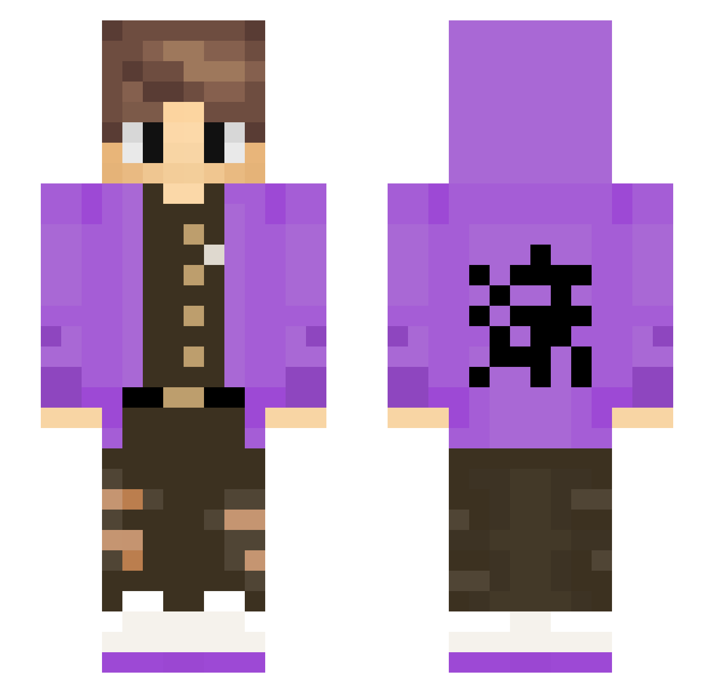 LukiDucky Minecraft skin, front and back view
