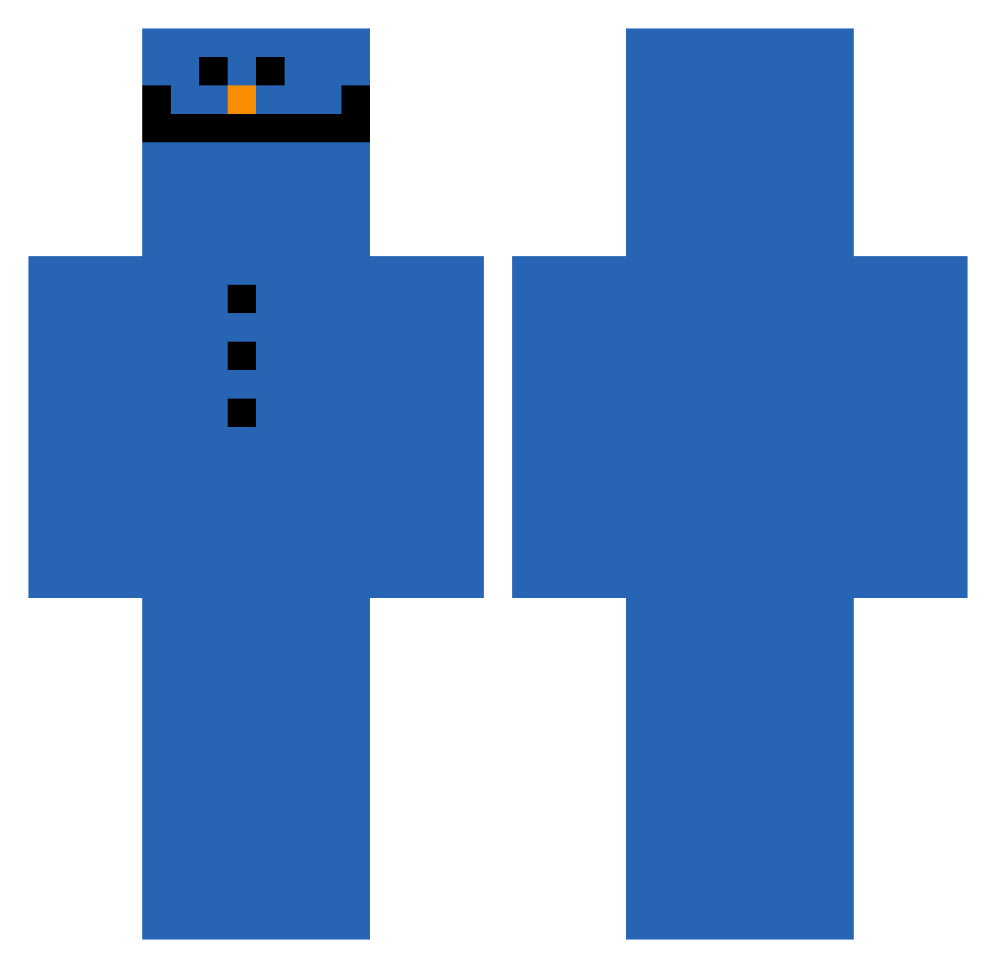 Fredwyn Minecraft skin, front and back view
