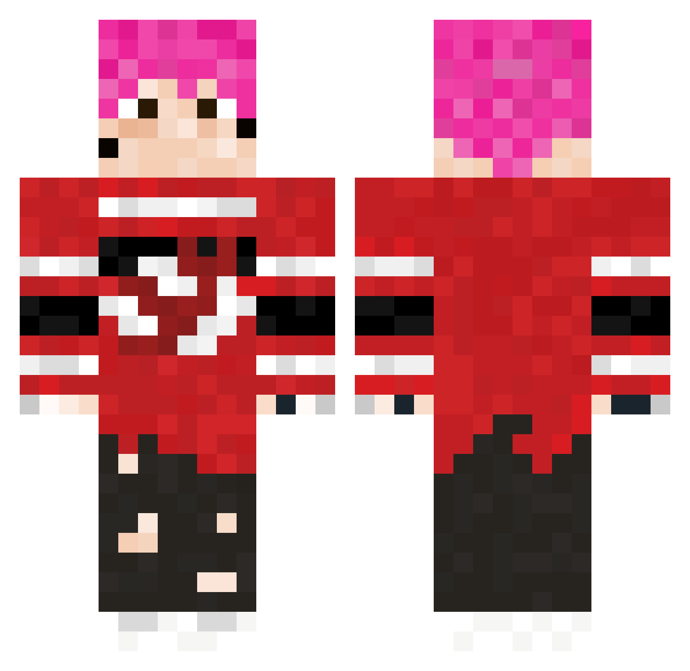 TaliasWorld Minecraft skin, front and back view
