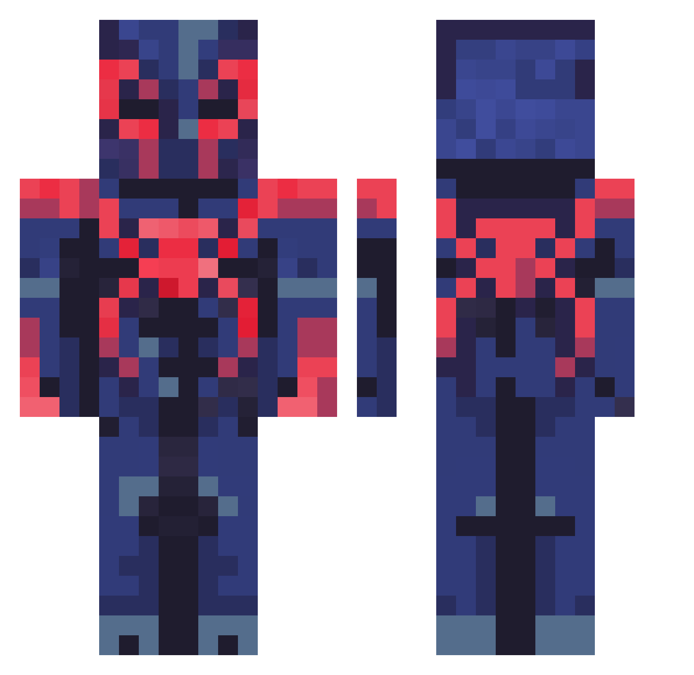 _nochuu Minecraft skin, front and back view