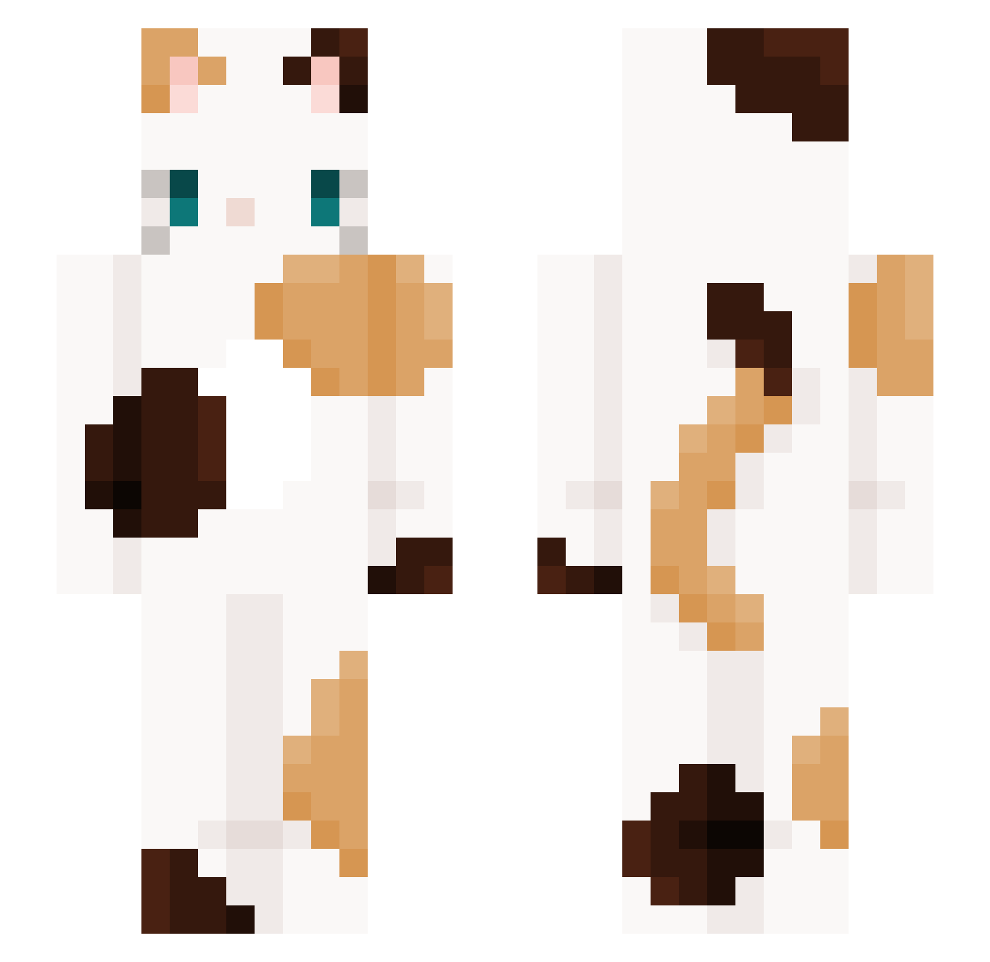 ItsMista Minecraft skin, front and back view
