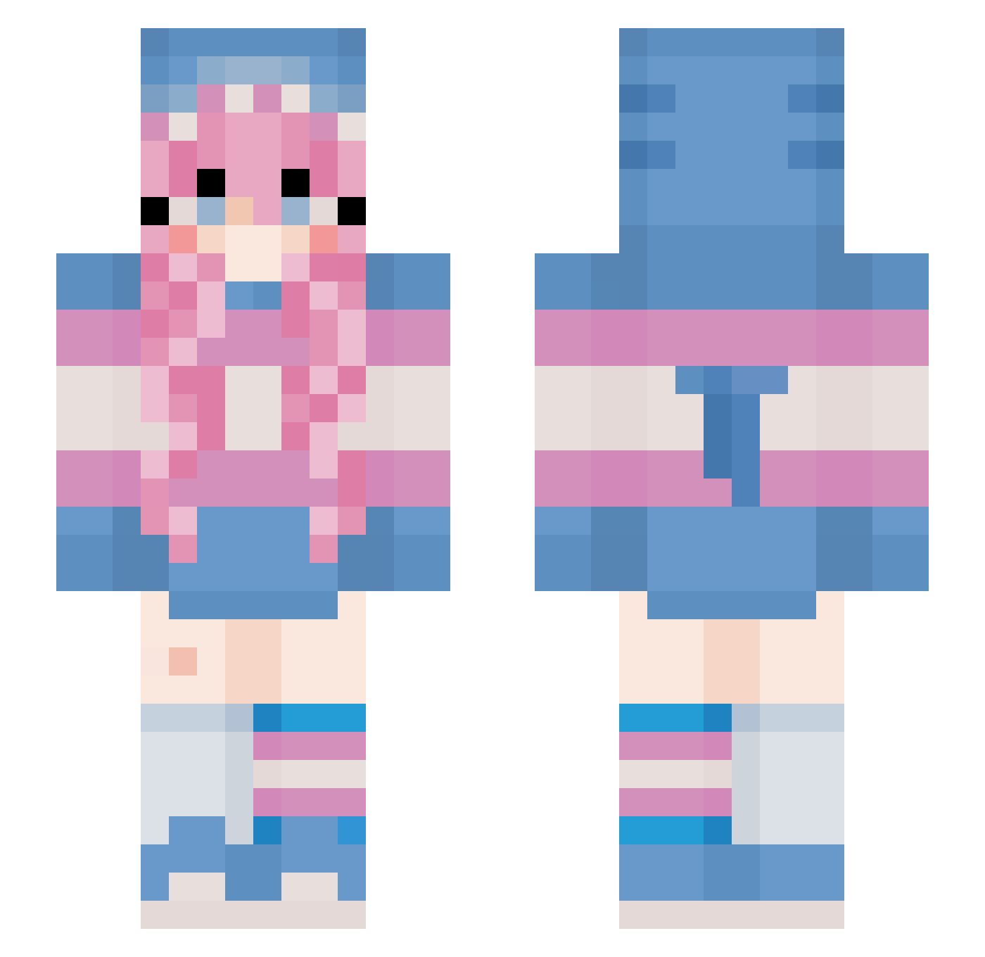 Jbryan09 Minecraft skin, front and back view