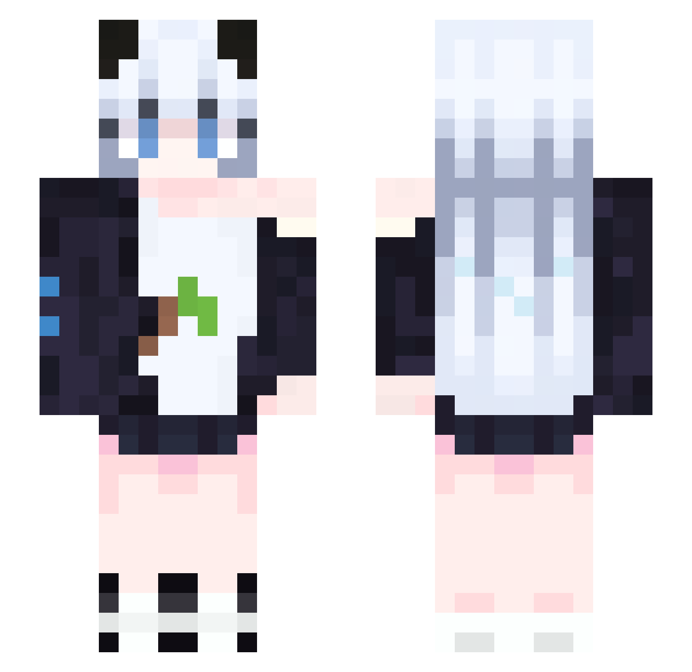MrPanditaHD Minecraft skin, front and back view