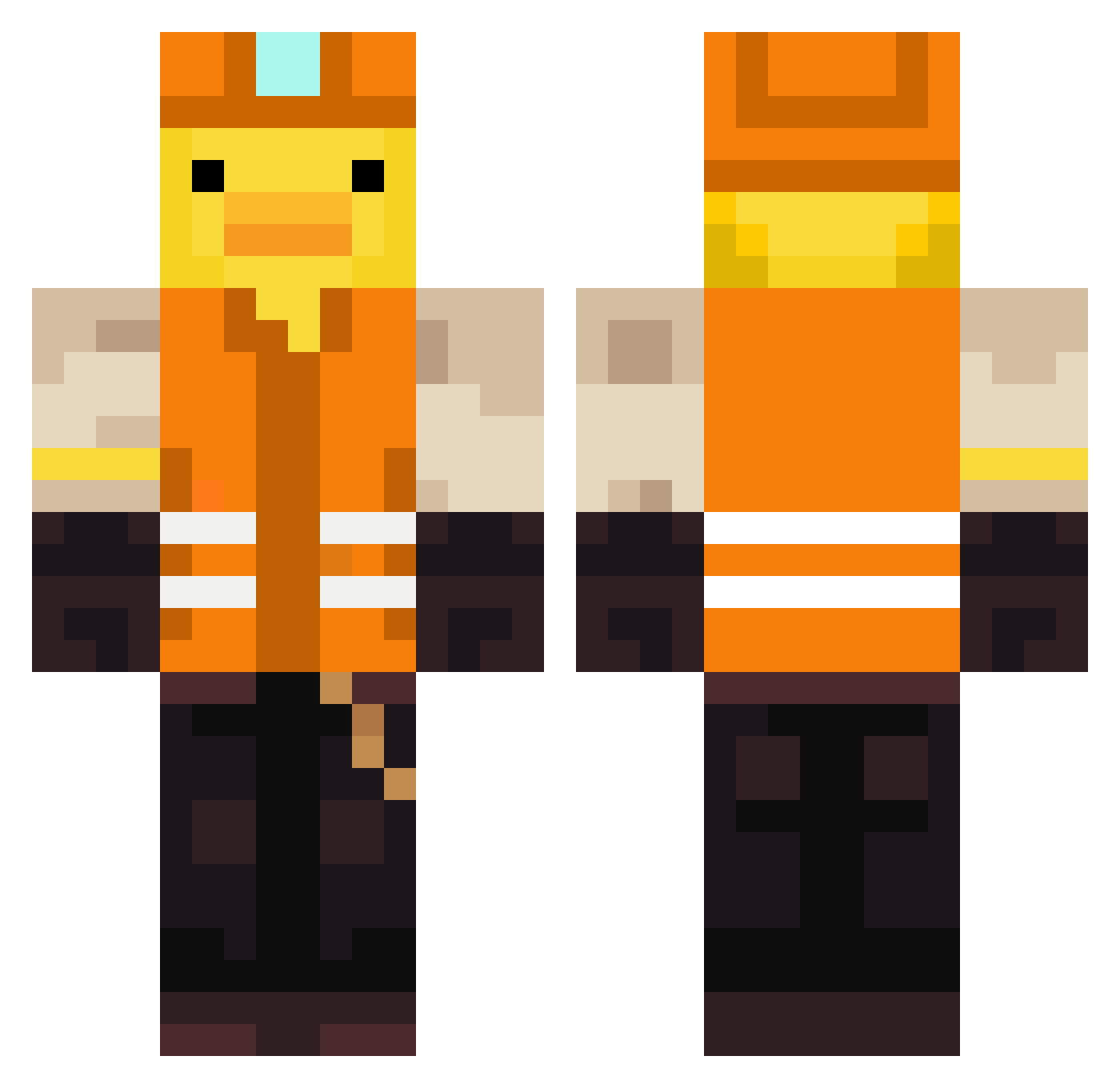 KeeperOfWheat Minecraft skin, front and back view