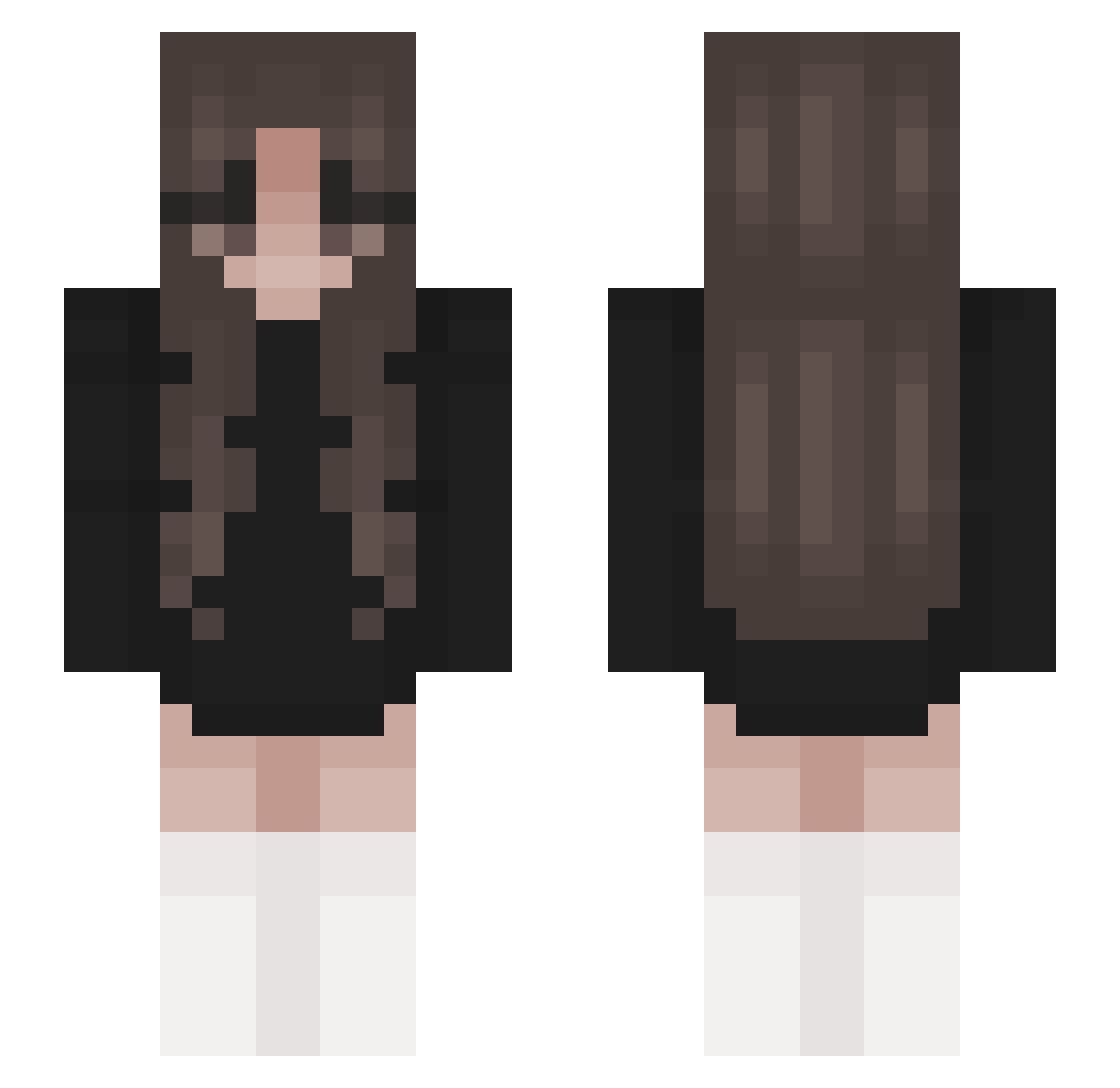 kawai1unicorn Minecraft skin, front and back view