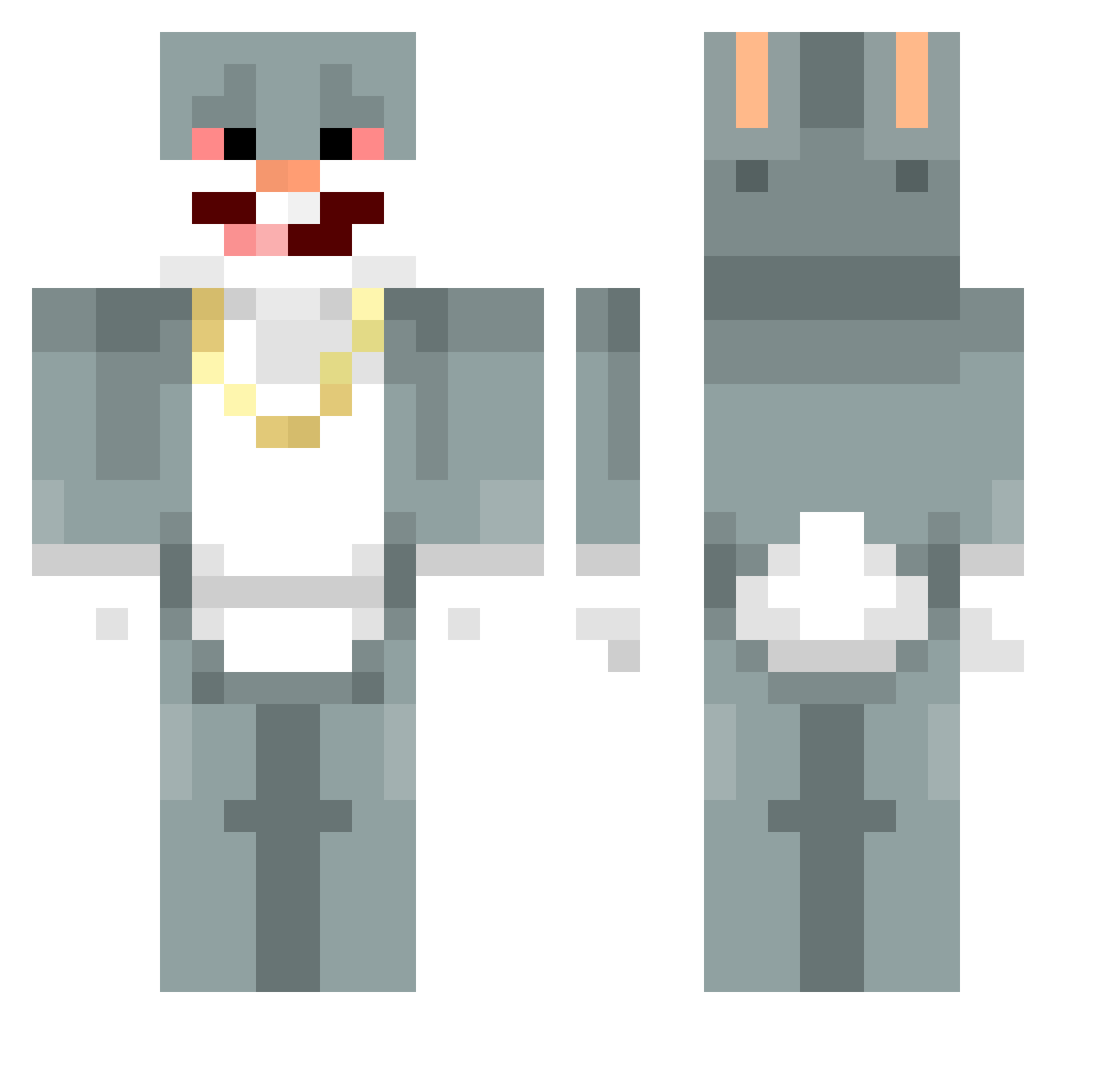 cart_bandit Minecraft skin, front and back view