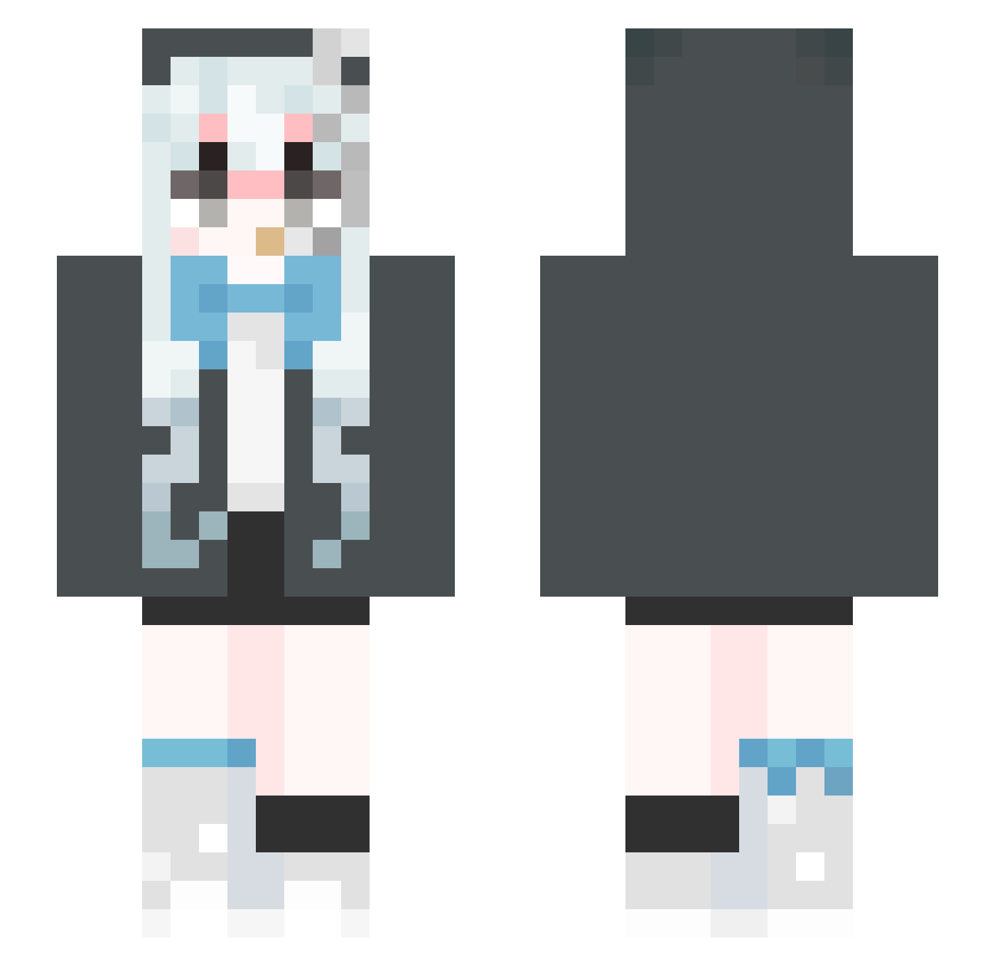 spaceforyou Minecraft skin, front and back view