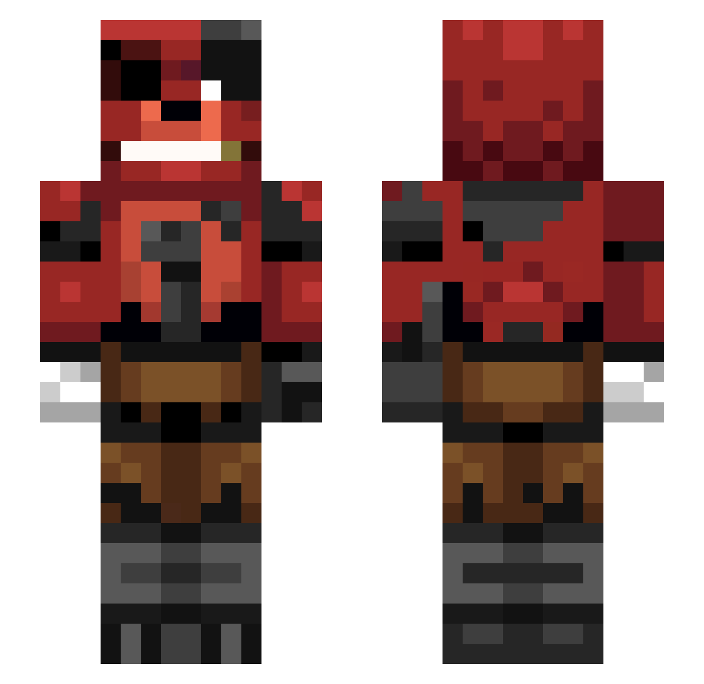 ThePBeast Minecraft skin, front and back view