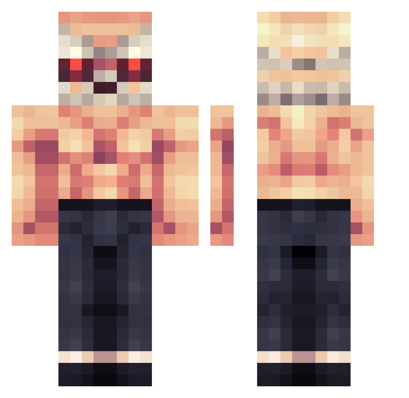 BingzBongz Minecraft skin, front and back view