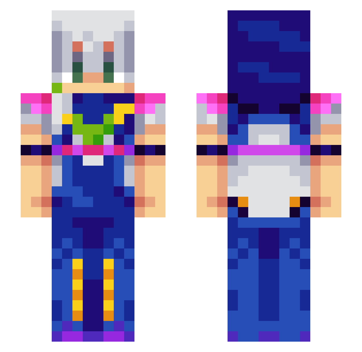 Pellgaz Minecraft skin, front and back view