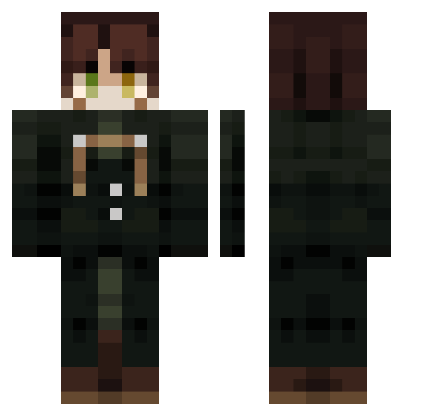 Ixchell Minecraft skin, front and back view