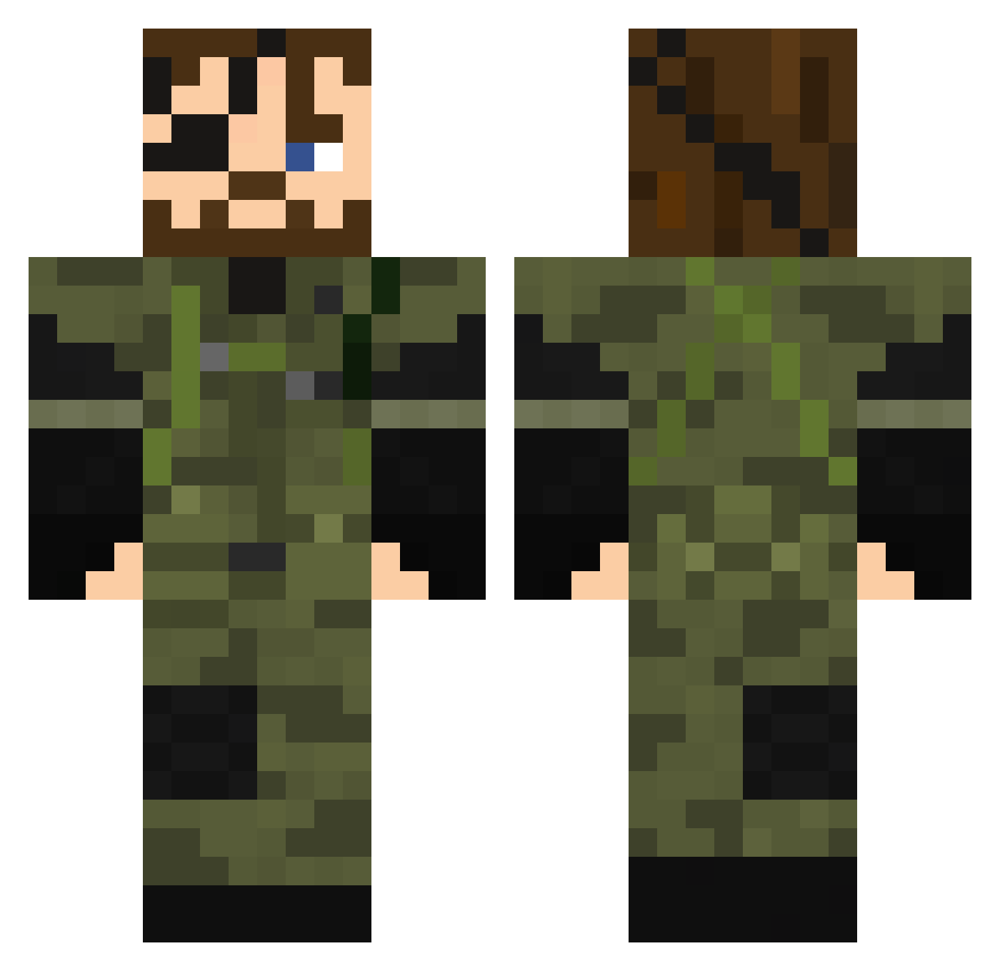Viruslu63 Minecraft skin, front and back view
