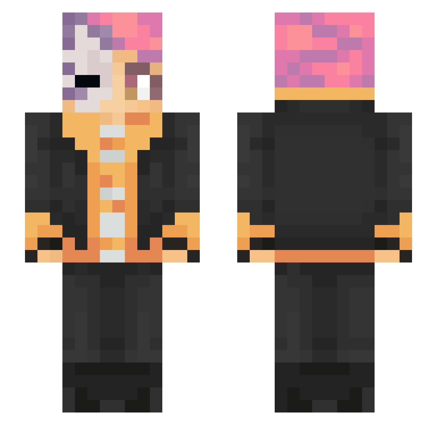 Wooper16 Minecraft skin, front and back view