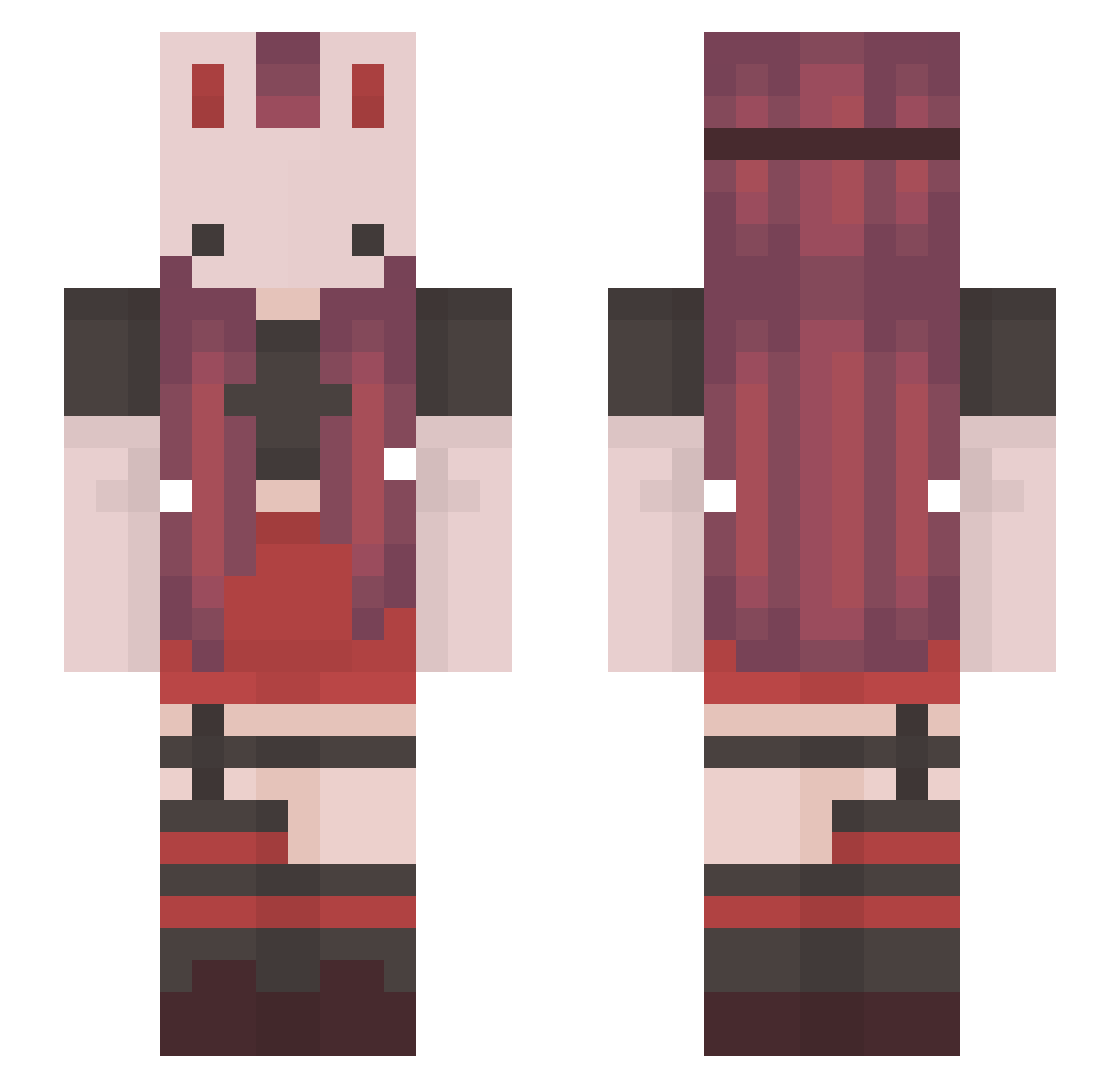 geeby Minecraft skin, front and back view