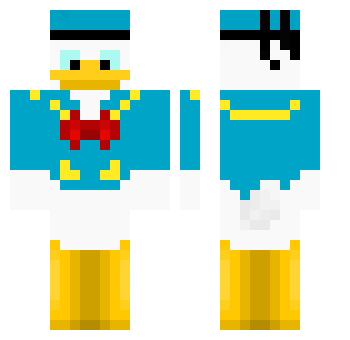 AyEeSee Minecraft skin, front and back view