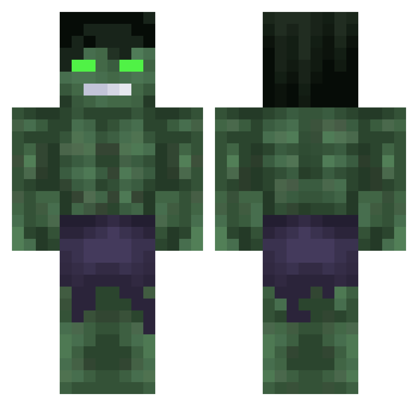 Curburus Minecraft skin, front and back view