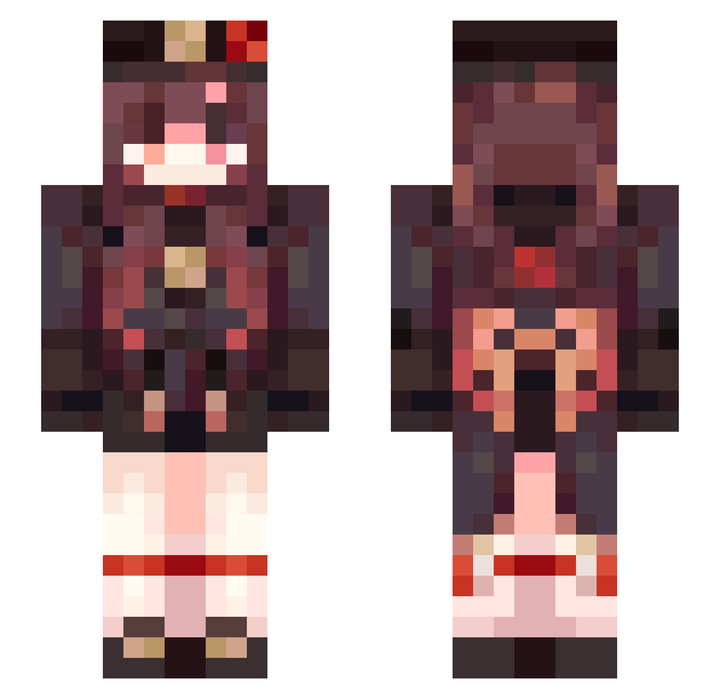 ExileS15 Minecraft skin, front and back view