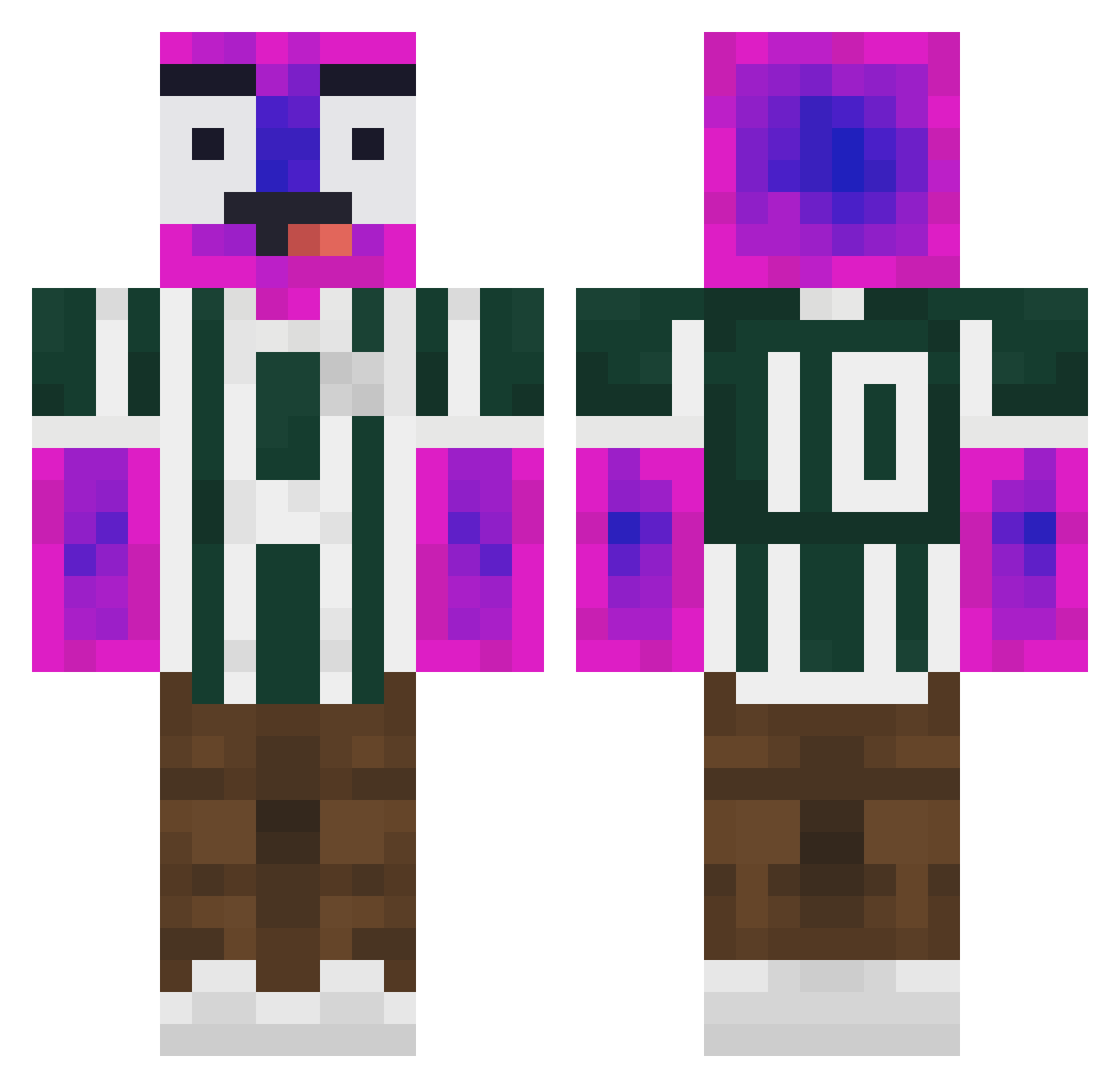 ScardPainter Minecraft skin, front and back view