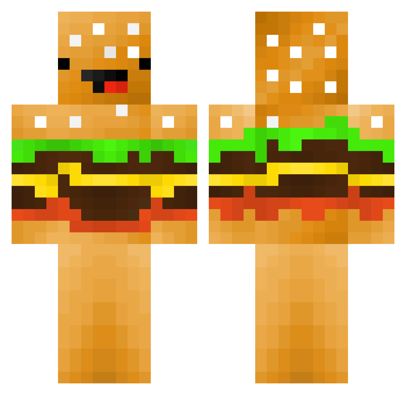 YaBoiHays Minecraft skin, front and back view