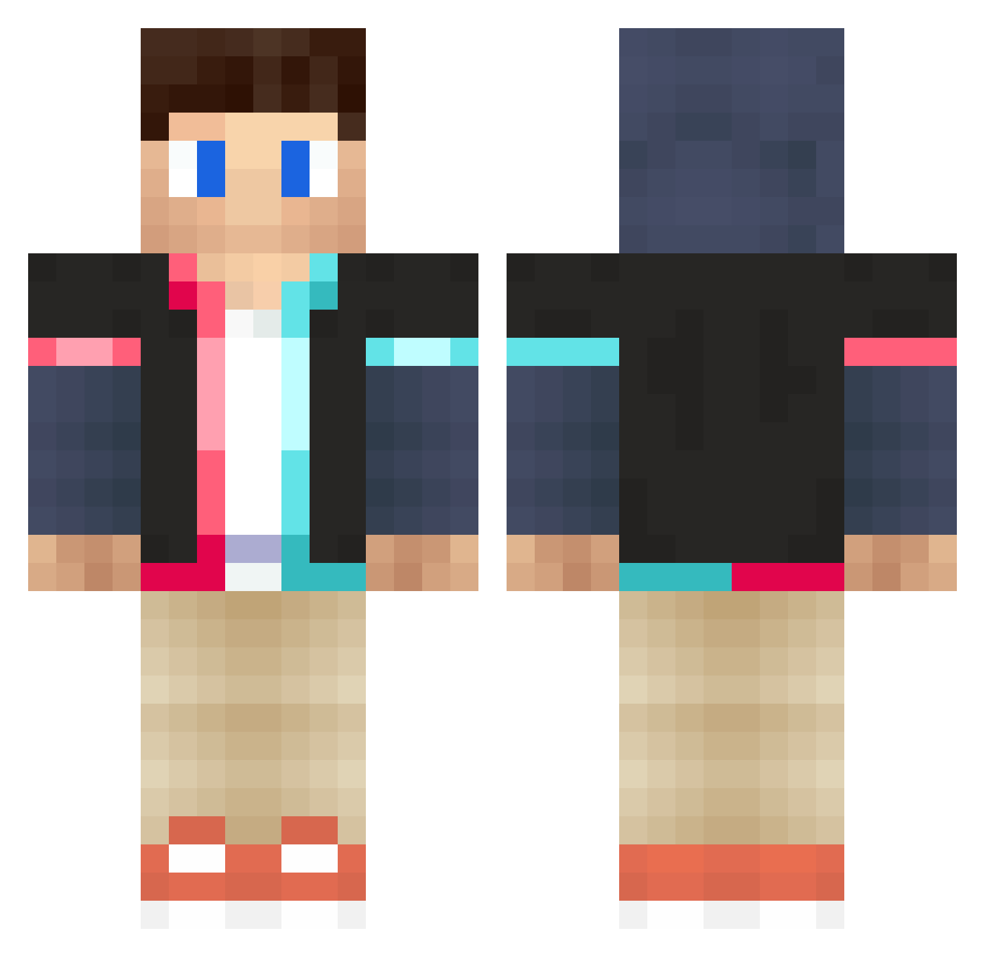 qiao_1 Minecraft skin, front and back view