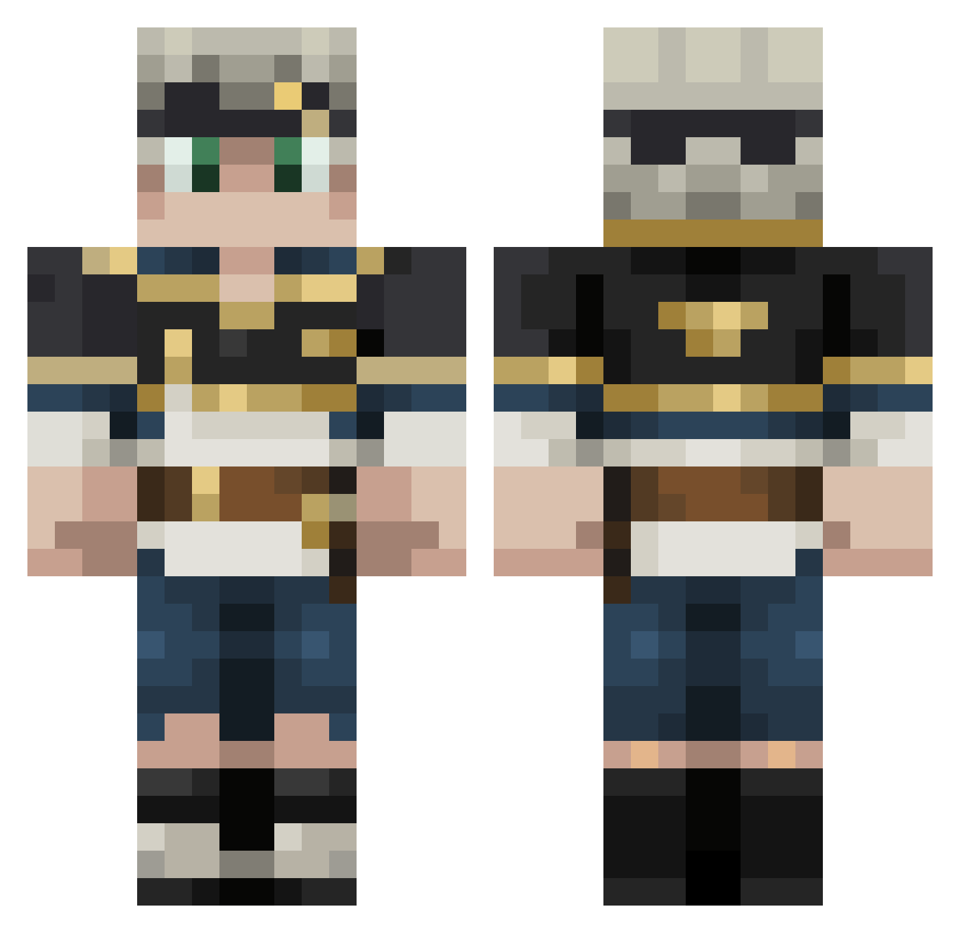 Kasikak Minecraft skin, front and back view