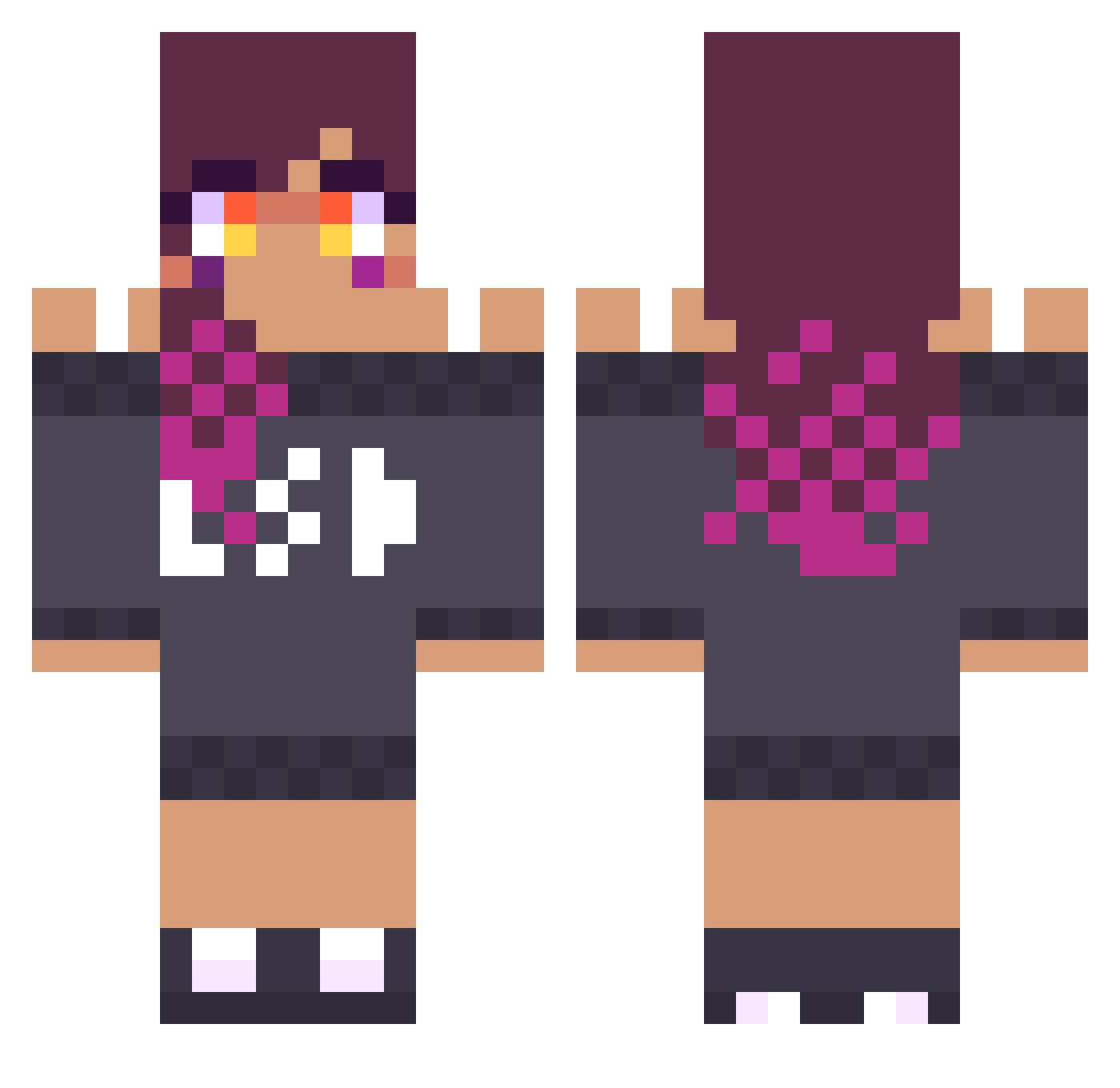 spoopyjoopy Minecraft skin, front and back view