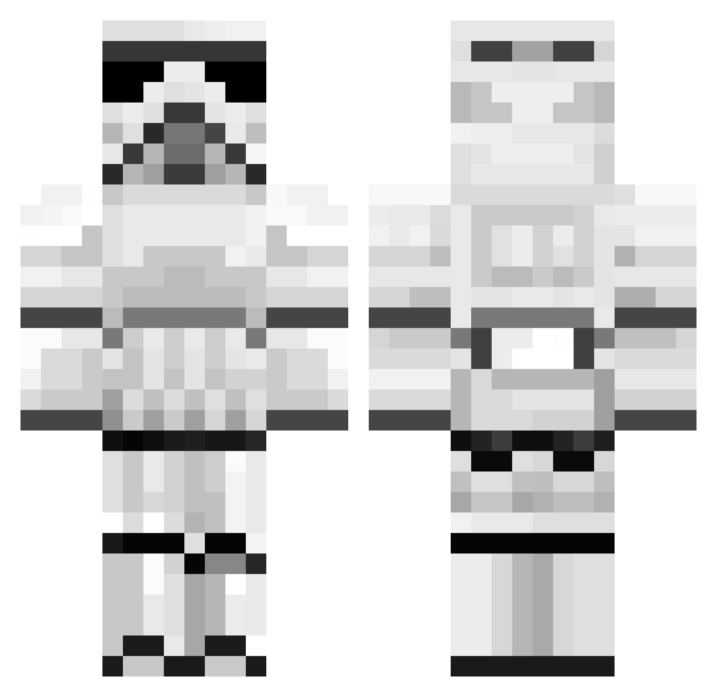 Shivn Minecraft skin, front and back view