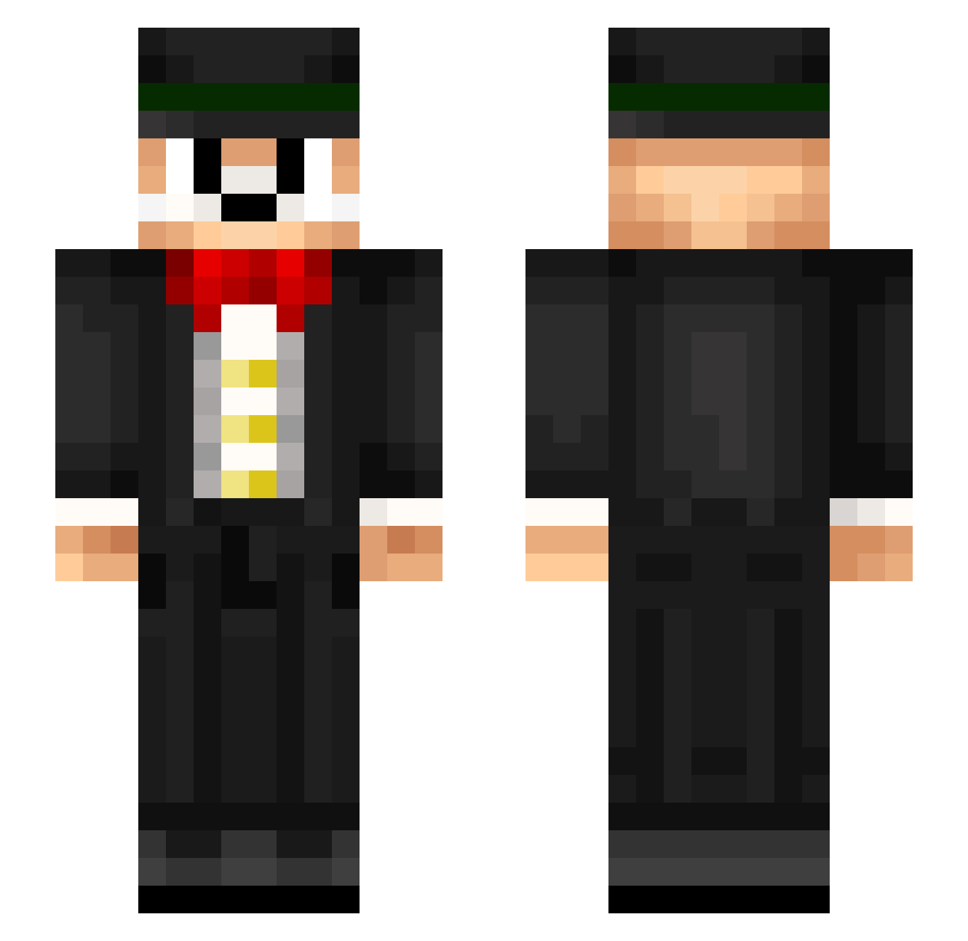 Benefiting Minecraft skin, front and back view