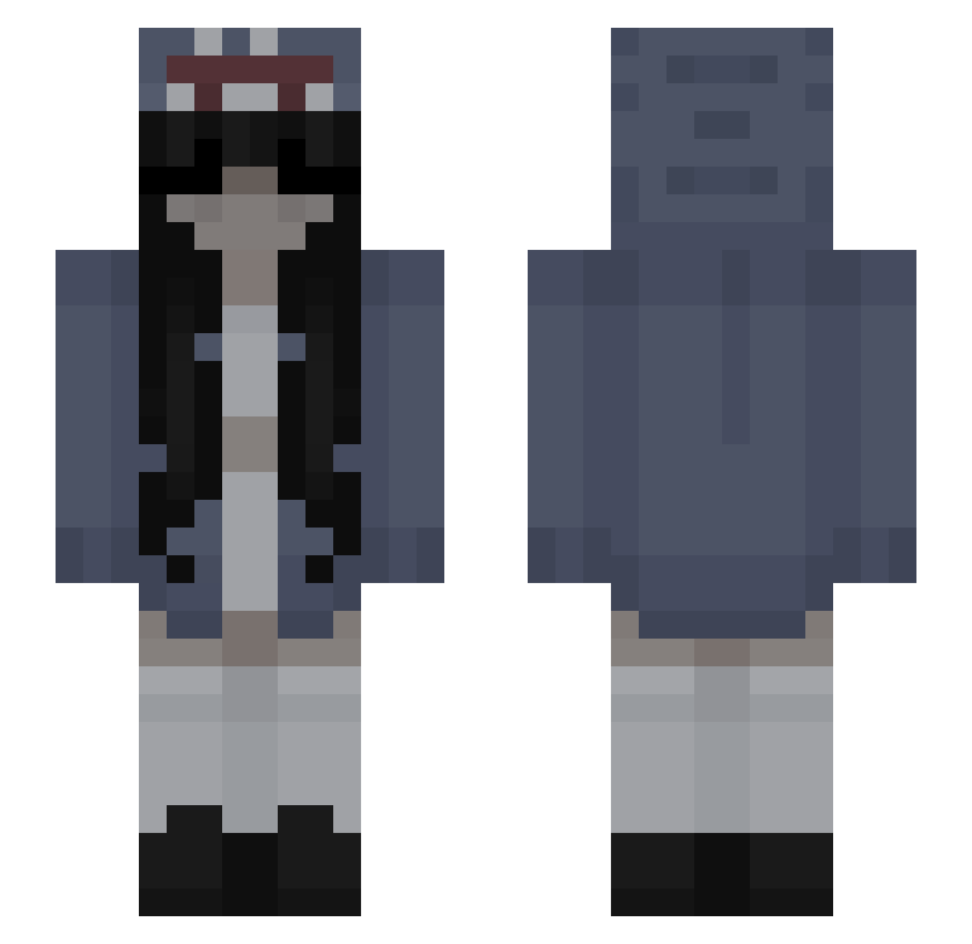 fingerbiter Minecraft skin, front and back view