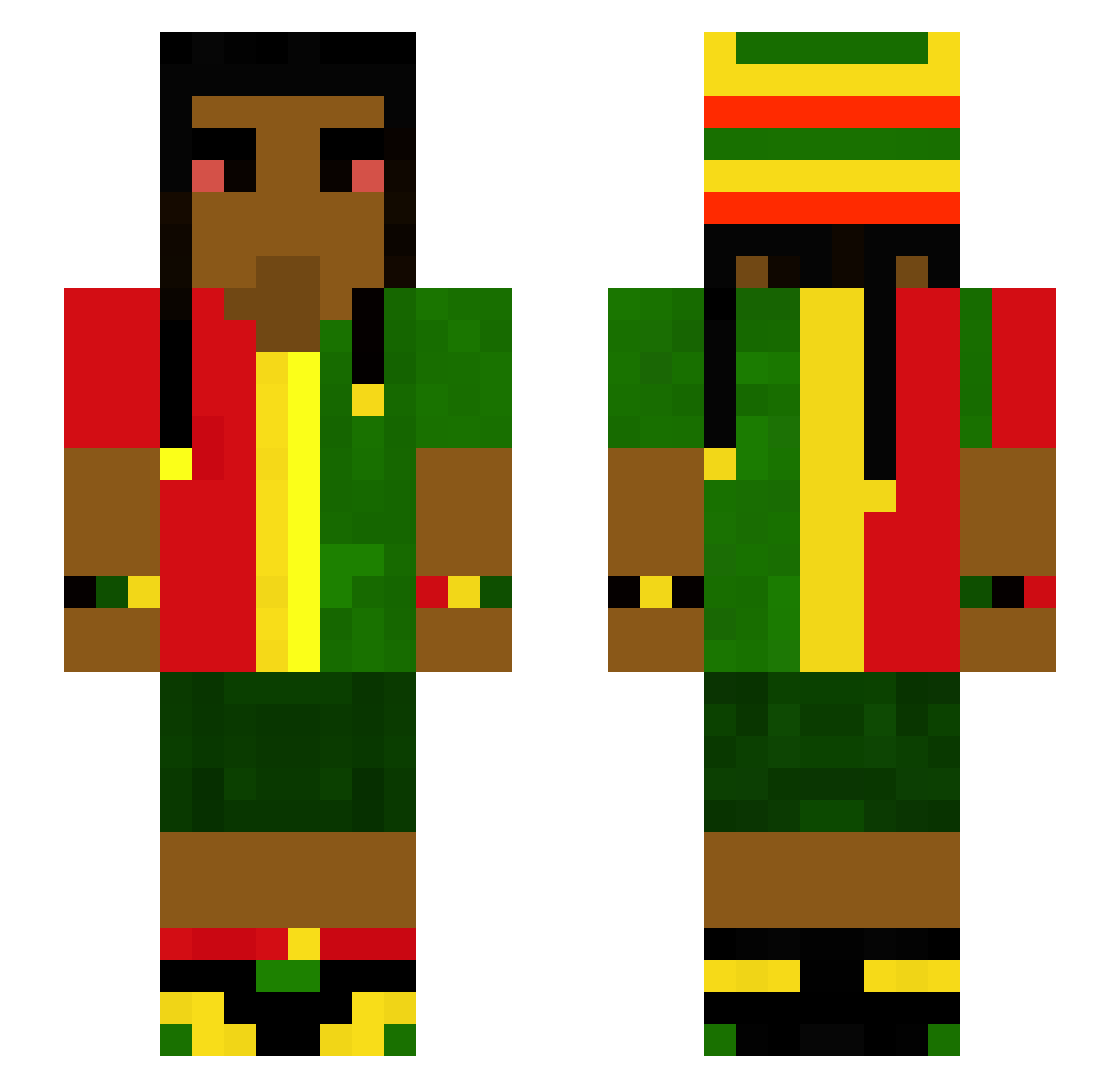Kalaang Minecraft skin, front and back view