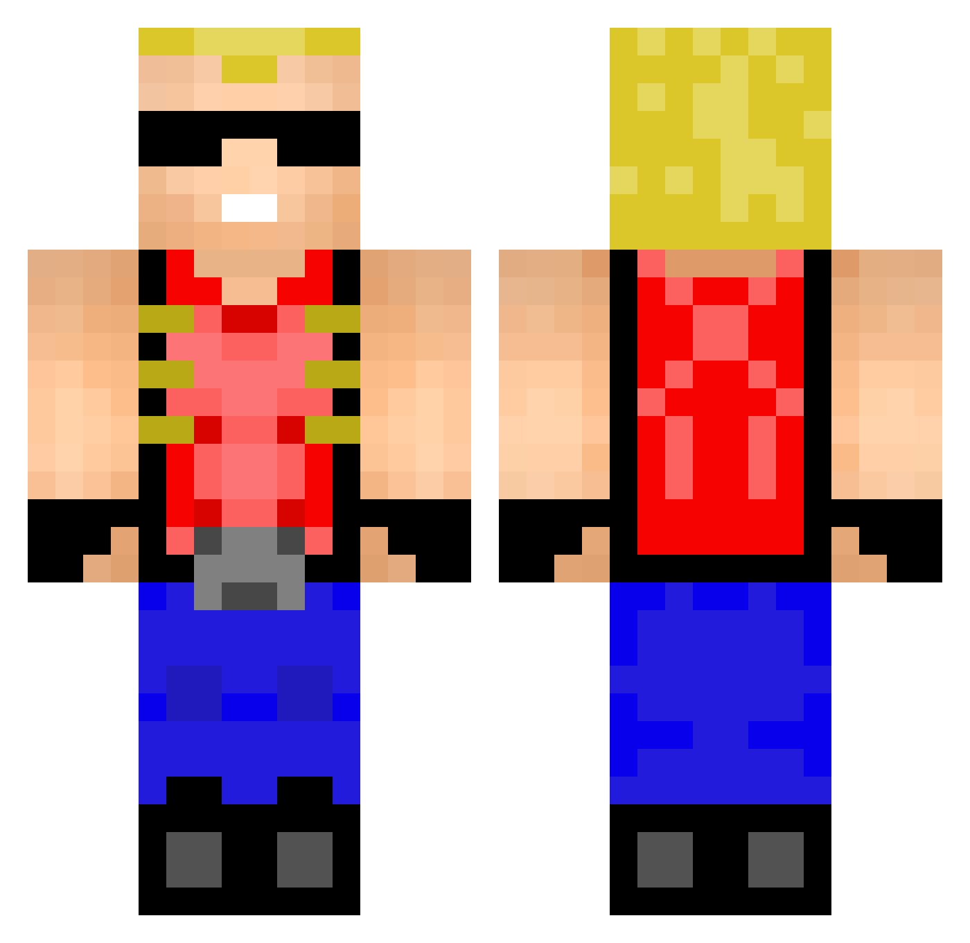 BleyBoy Minecraft skin, front and back view