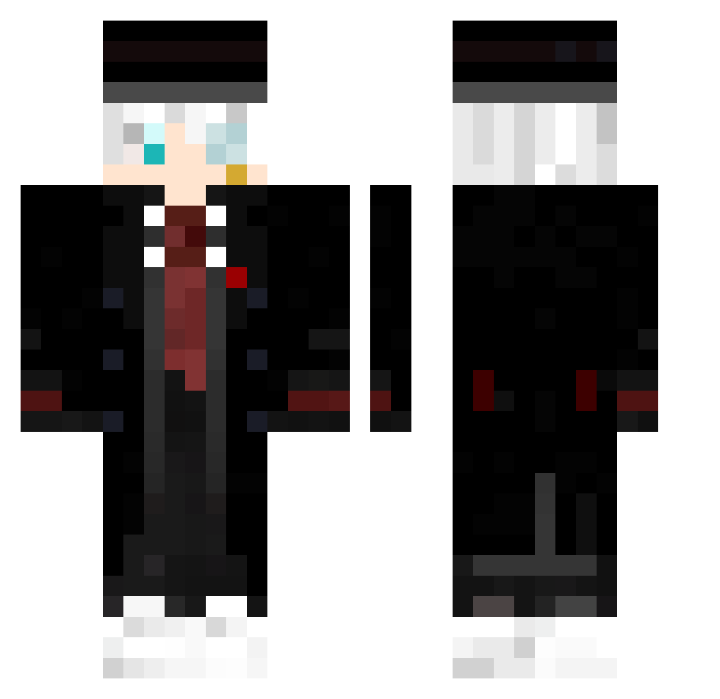 uzilxrd Minecraft skin, front and back view