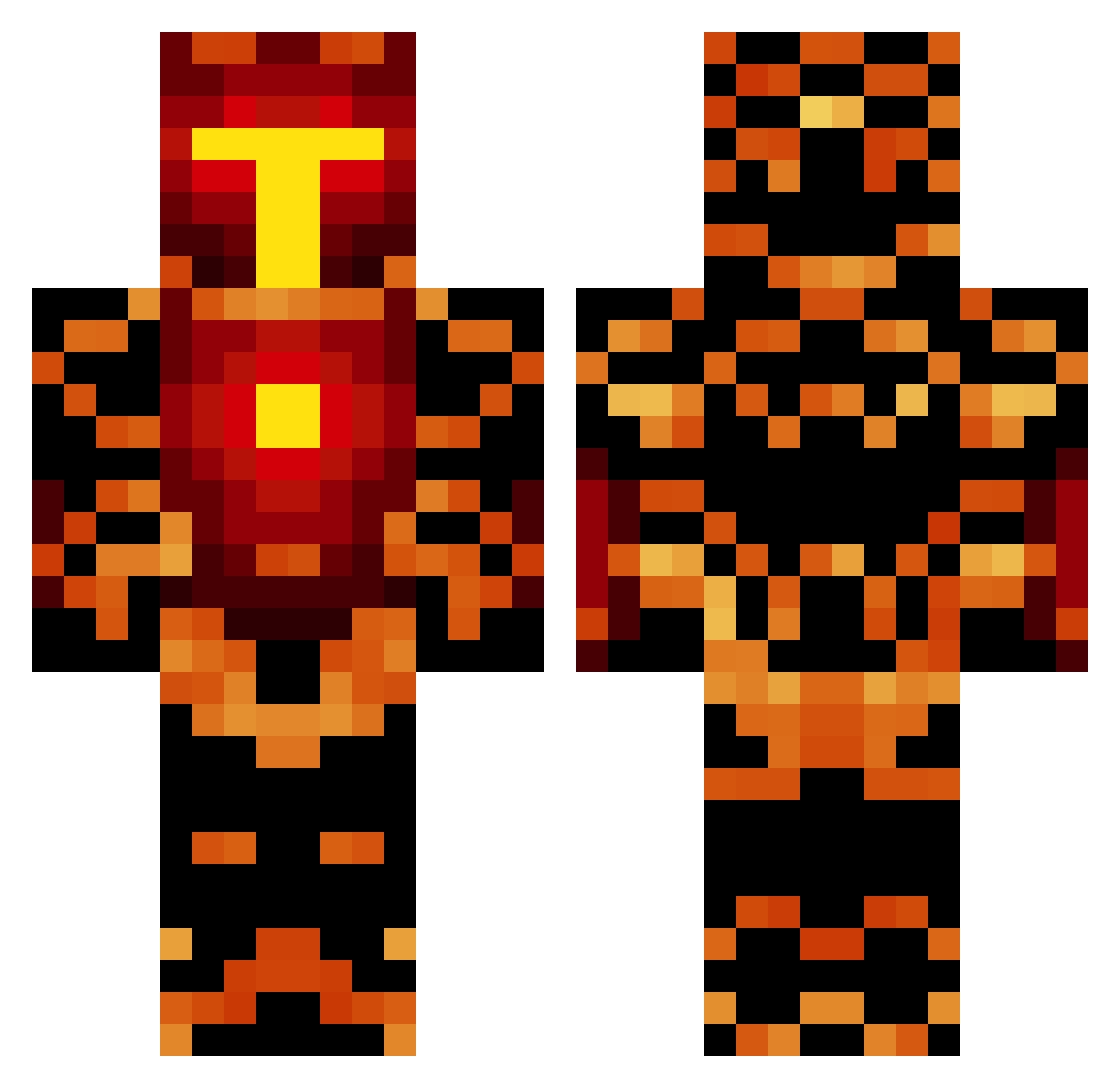 Gleich_Oben Minecraft skin, front and back view