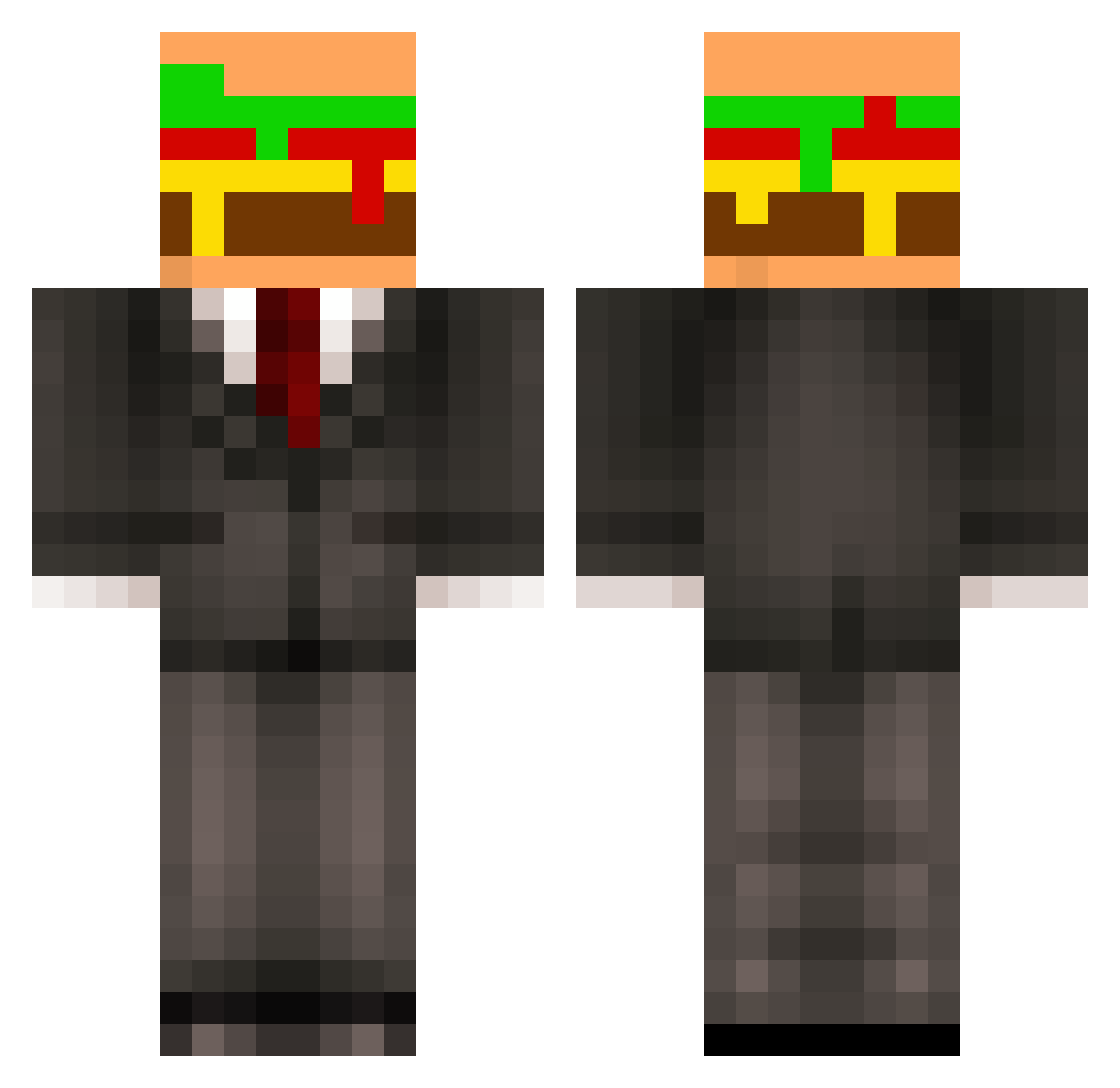 baxthaxe Minecraft skin, front and back view