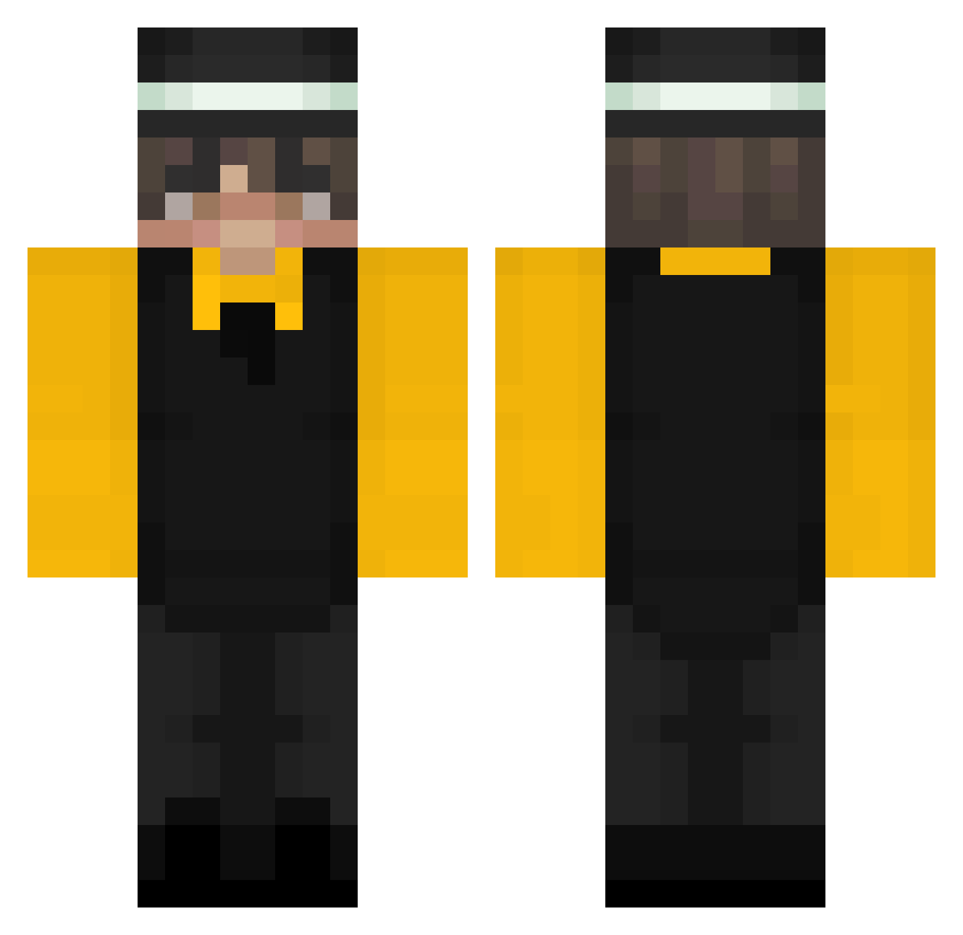 on4q Minecraft skin, front and back view
