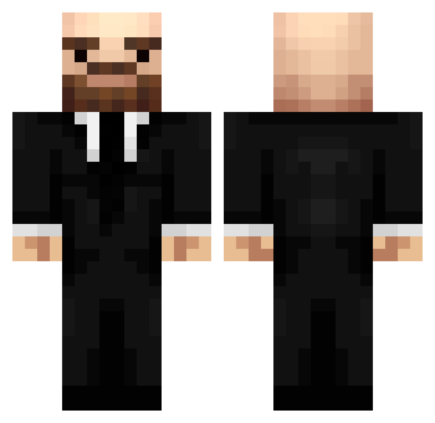 Stockmanz Minecraft skin, front and back view