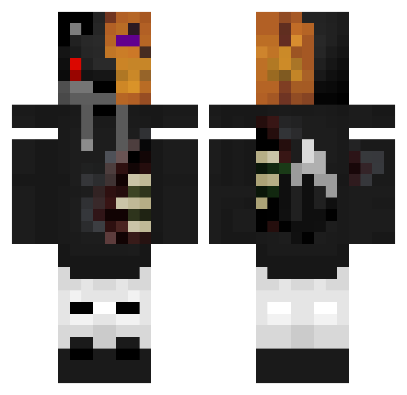mattballpython Minecraft skin, front and back view