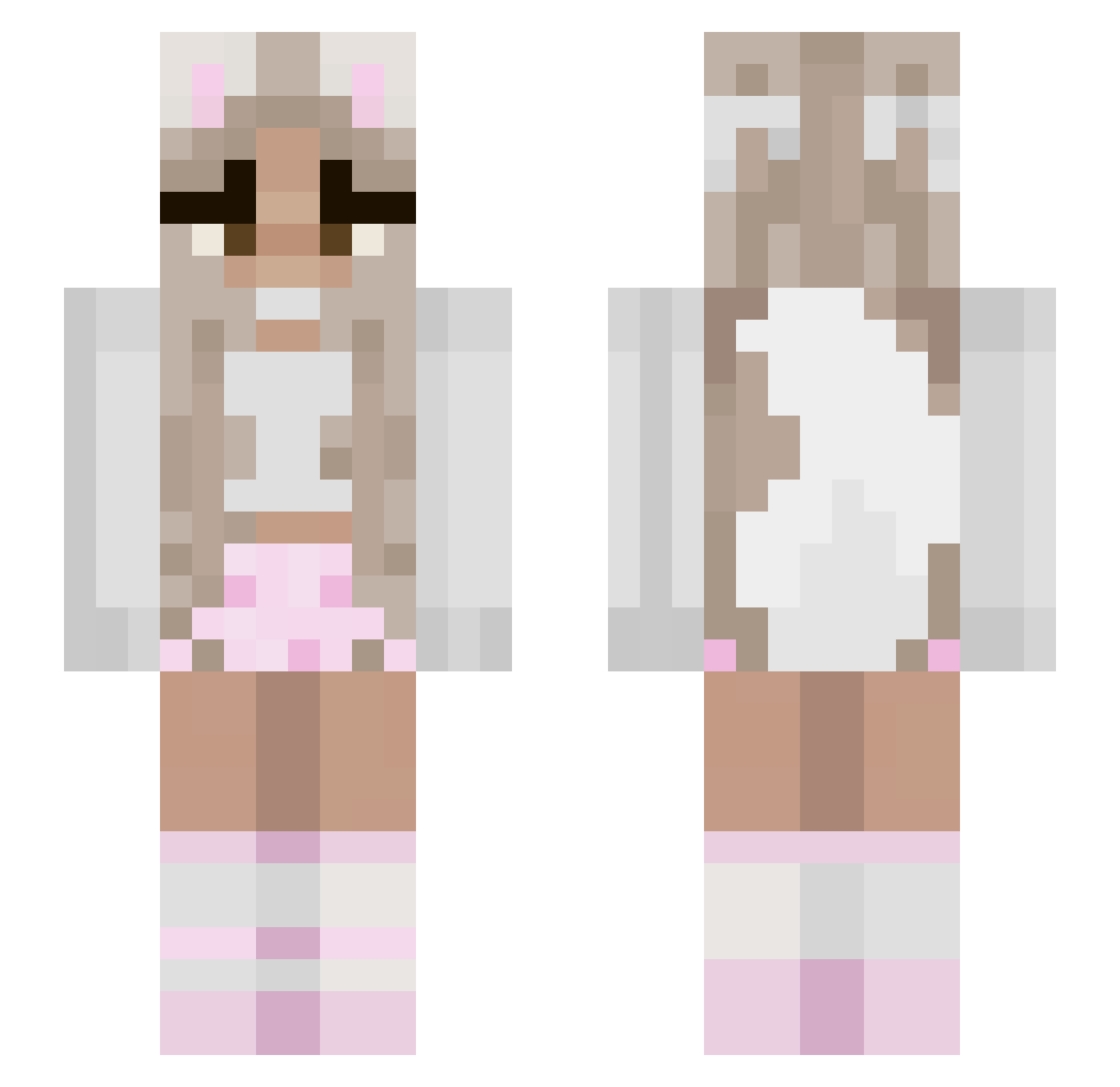 yklaurx Minecraft skin, front and back view
