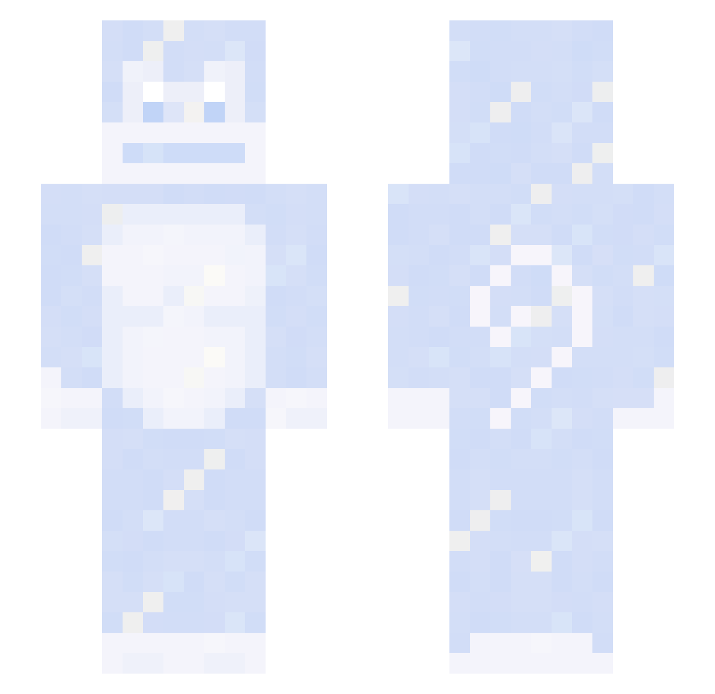 Decipe Minecraft skin, front and back view