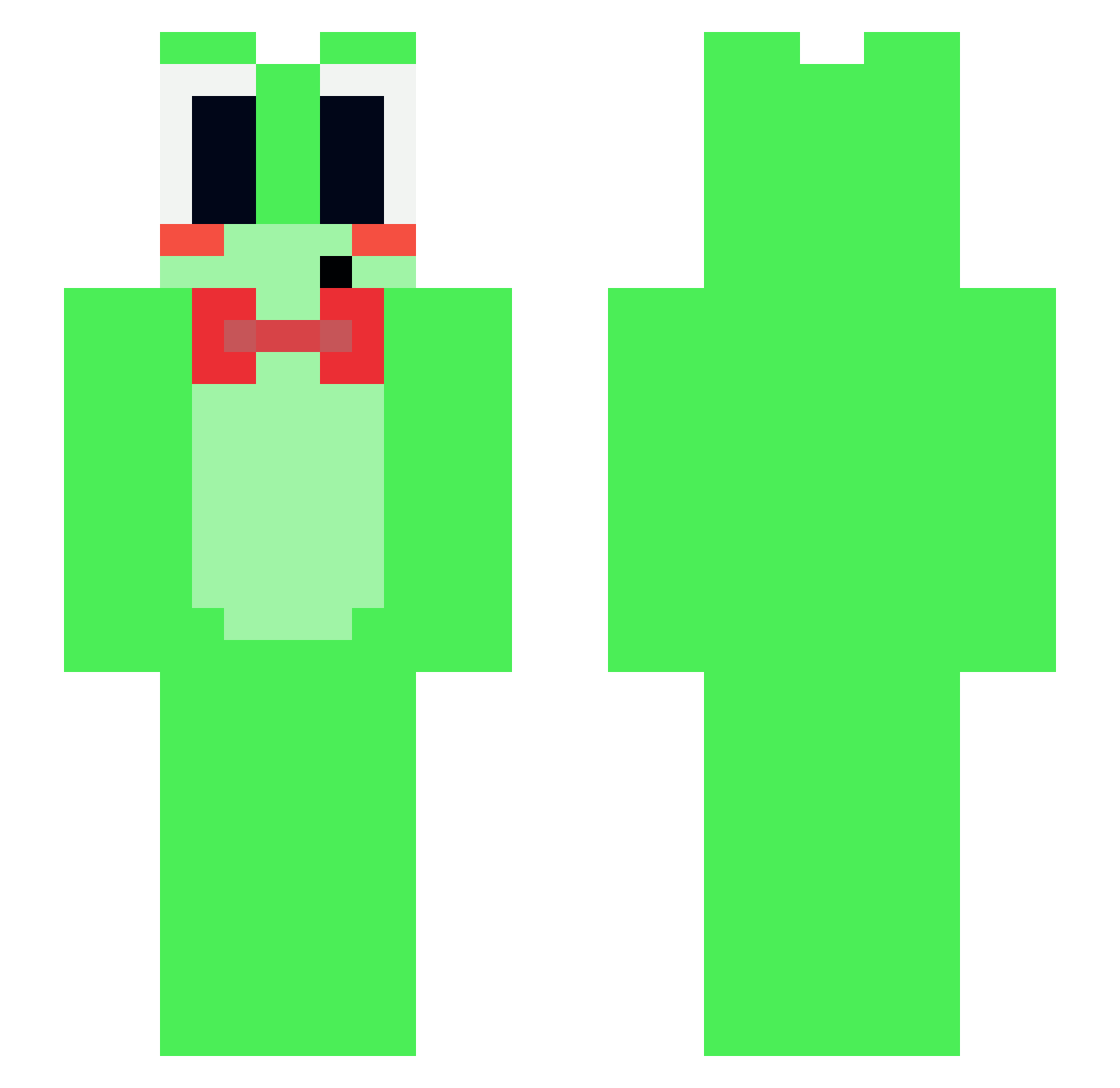 Veetheboss Minecraft skin, front and back view