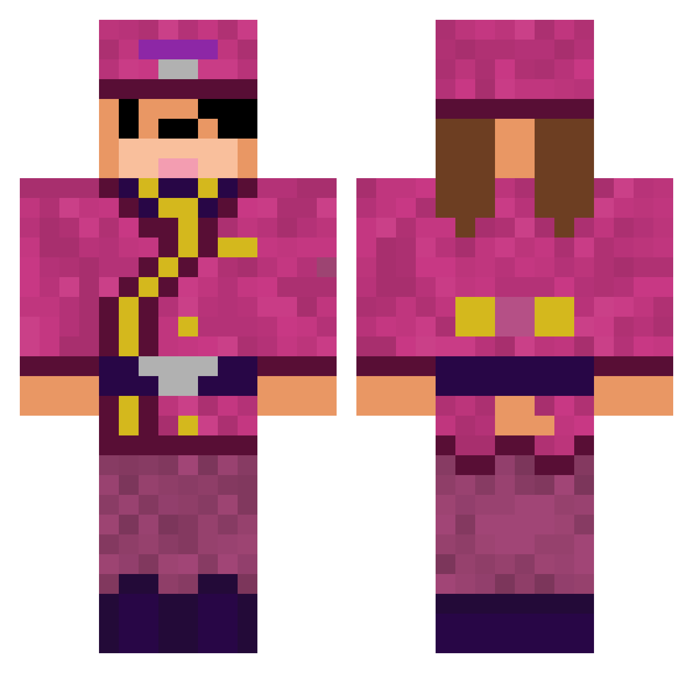 BarOfIce Minecraft skin, front and back view