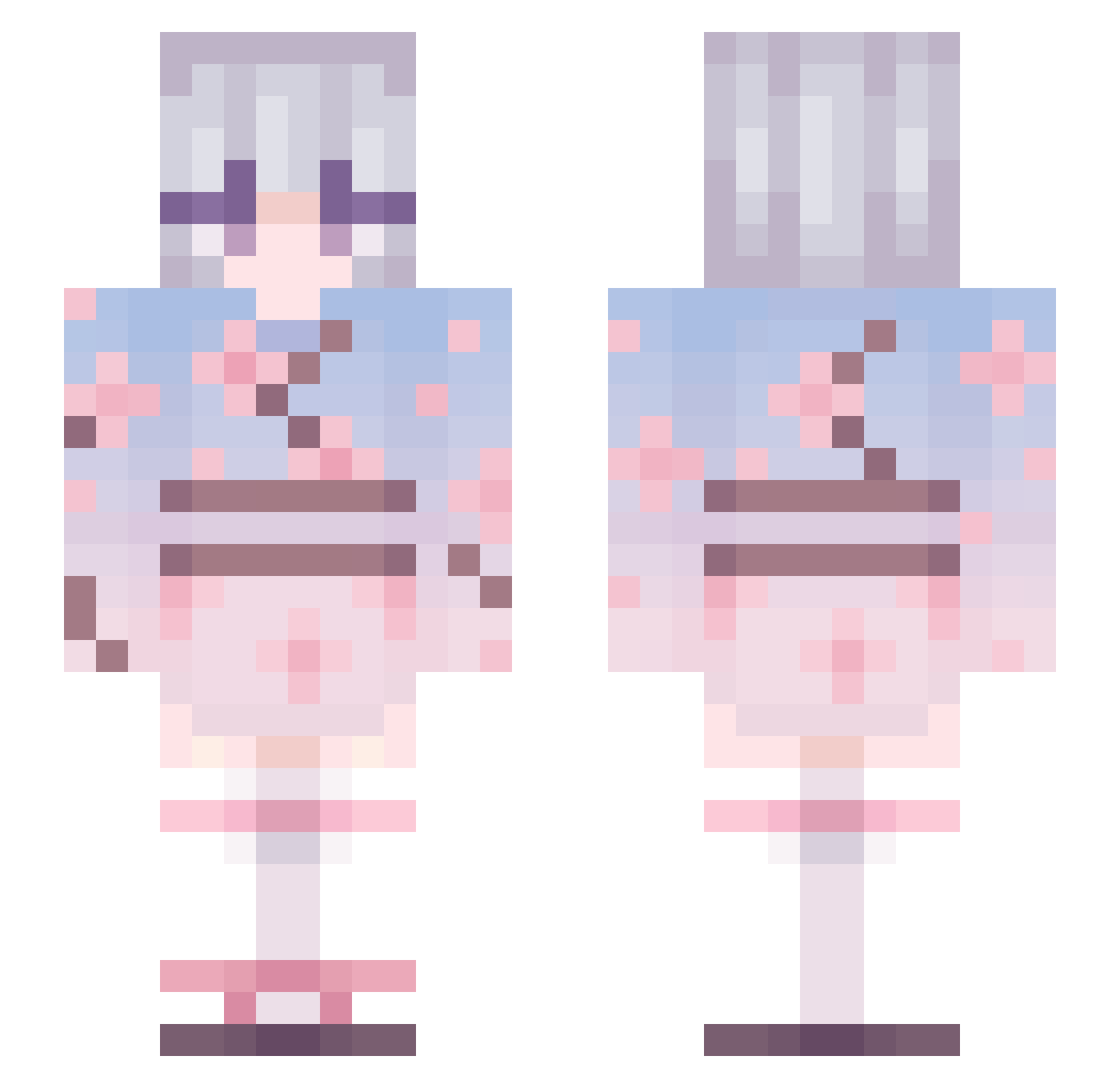 ValouShinobis Minecraft skin, front and back view